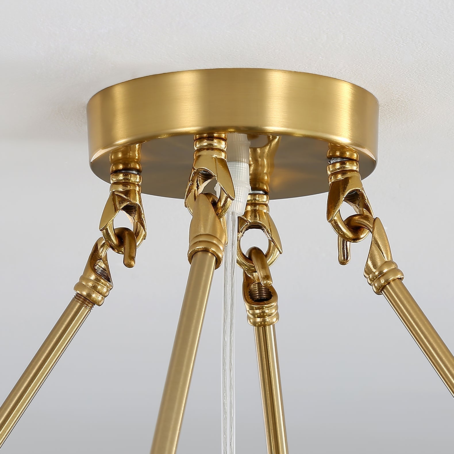 Lustra Plafonnier en Verre Ridé Shell Doré