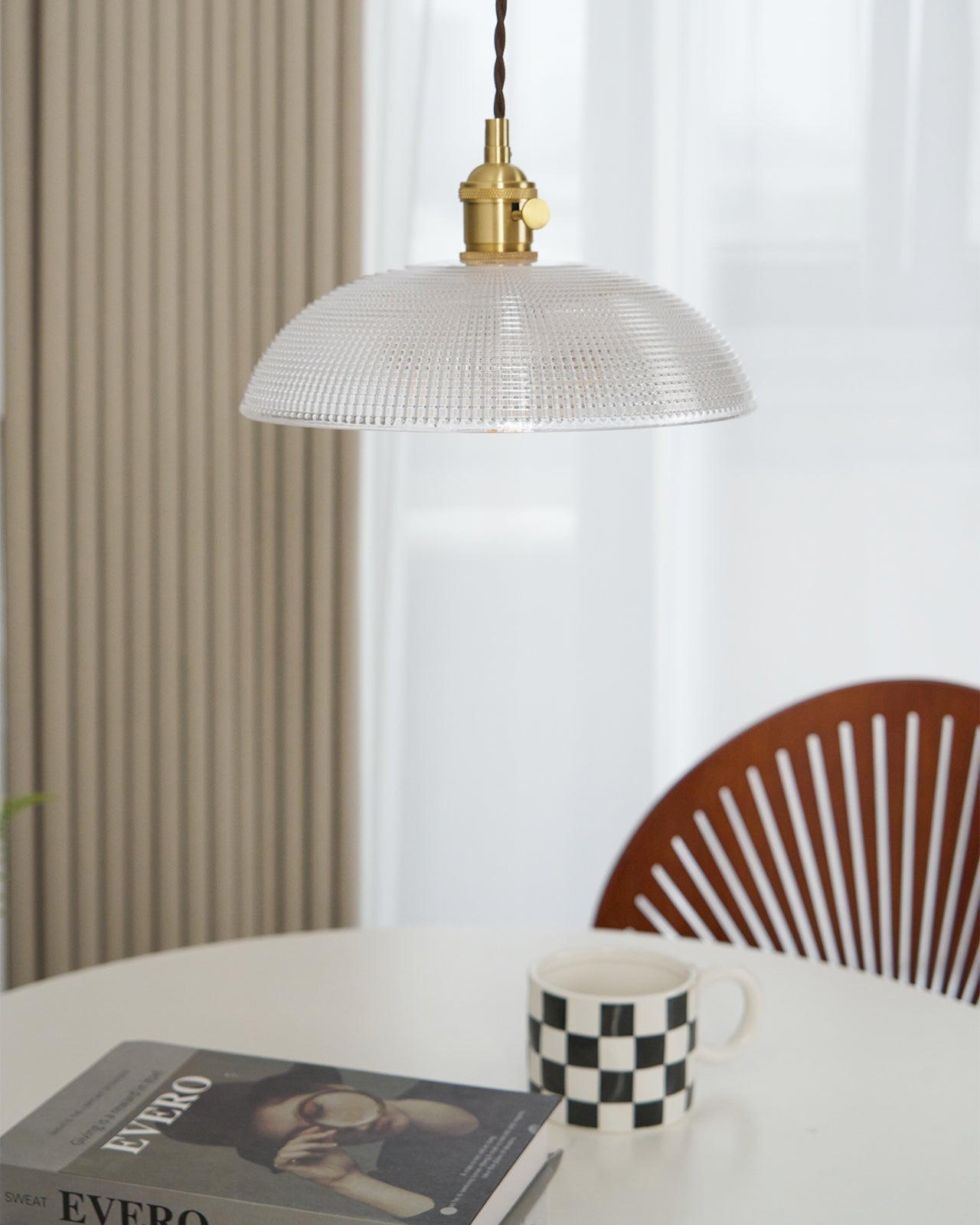 Calyra Suspension en Laiton et Verre