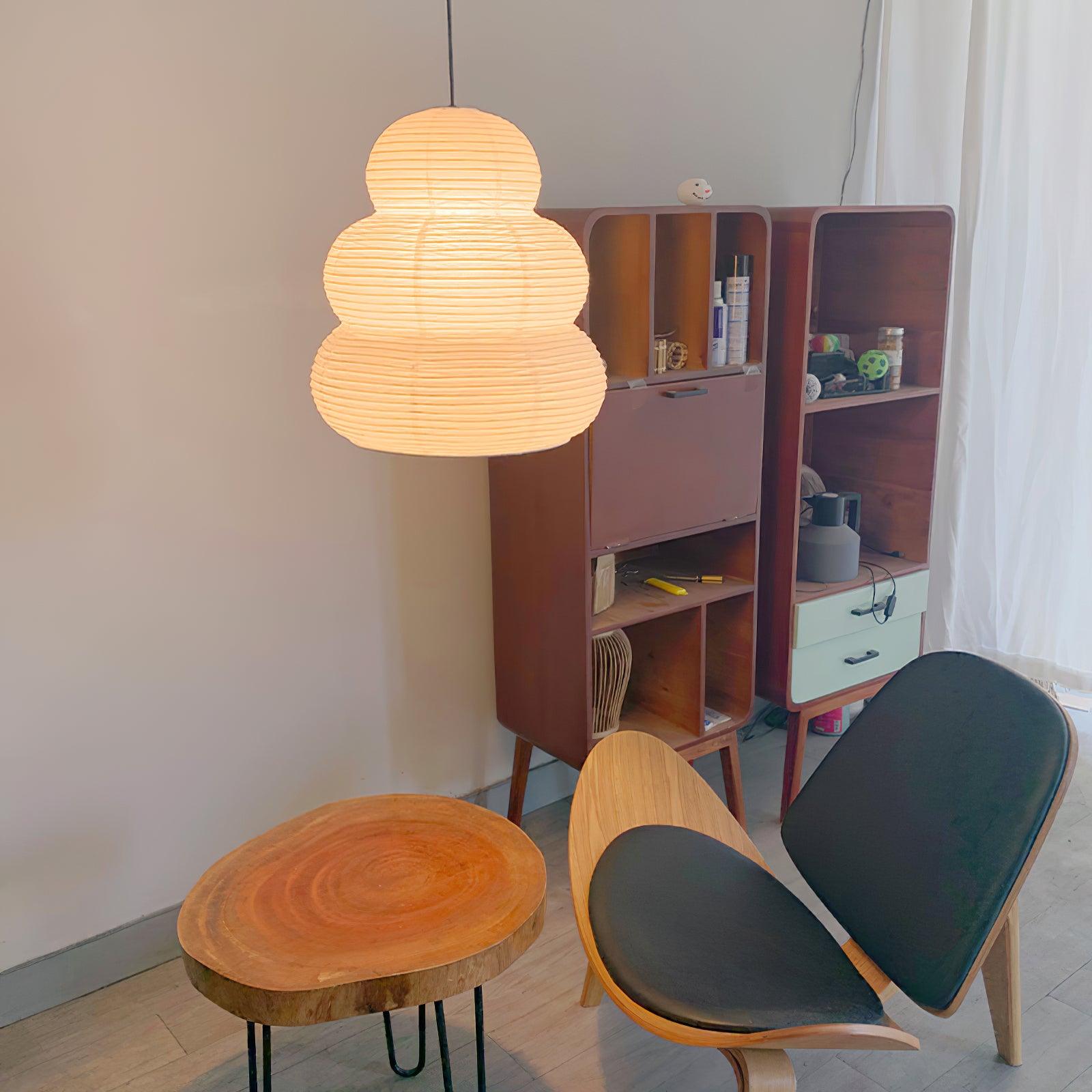 Solara Suspension Papier Washi Lanternes Empilées Japonaises pour Salon
