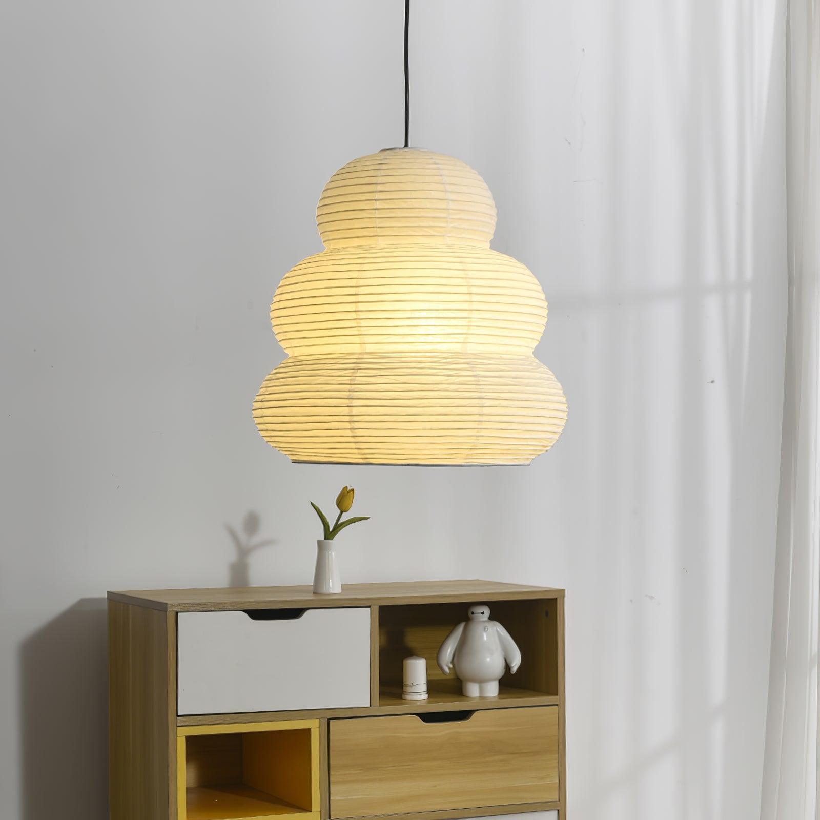 Solara Suspension Papier Washi Lanternes Empilées Japonaises pour Salon
