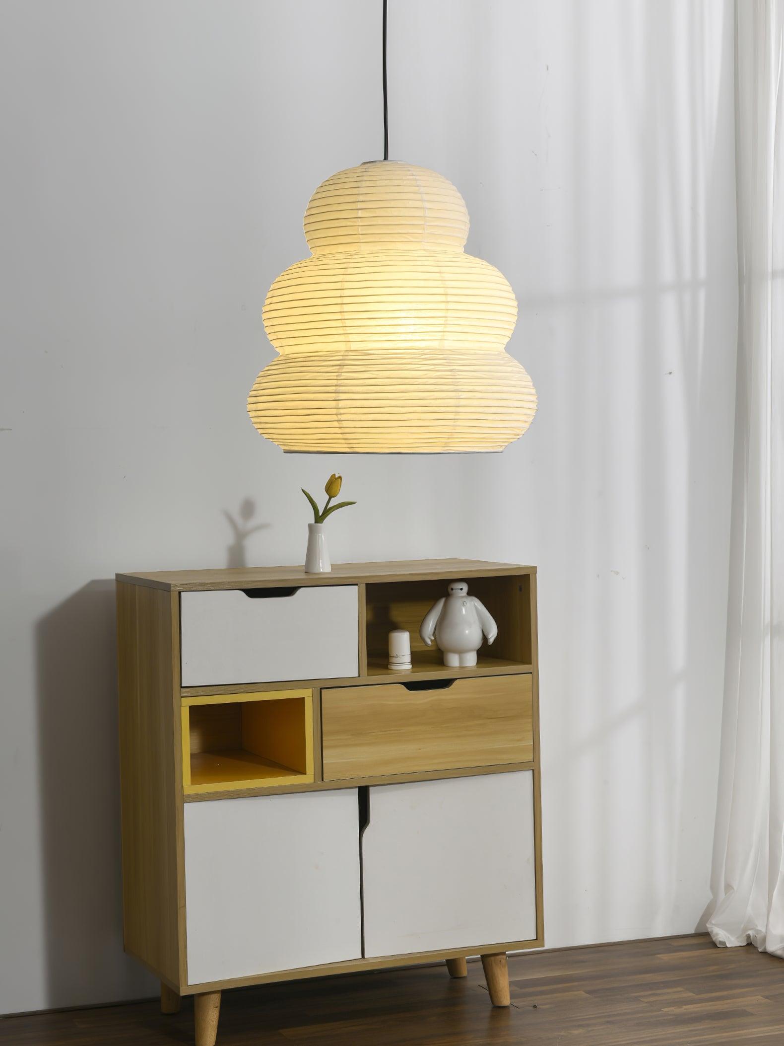 Solara Suspension Papier Washi Lanternes Empilées Japonaises pour Salon