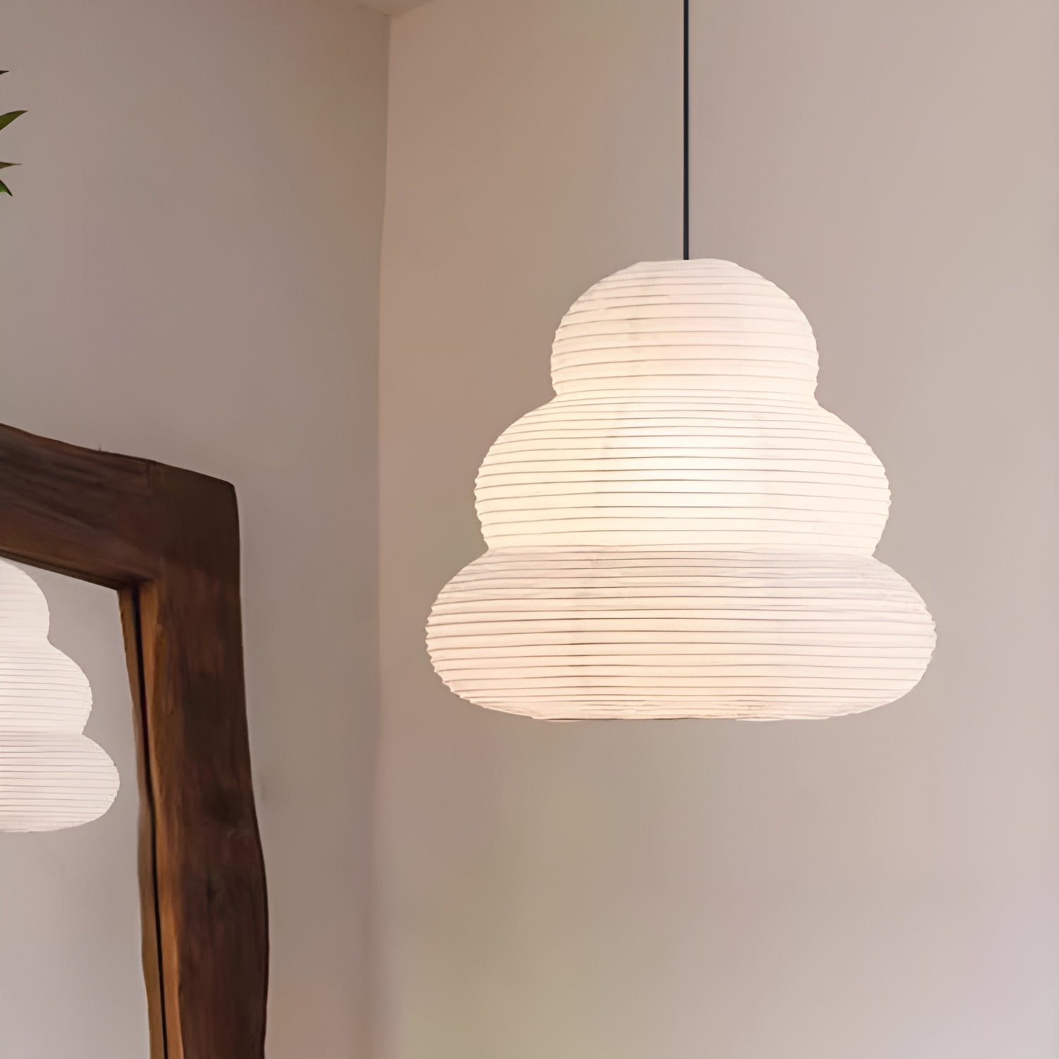 Solara Suspension Papier Washi Lanternes Empilées Japonaises pour Salon