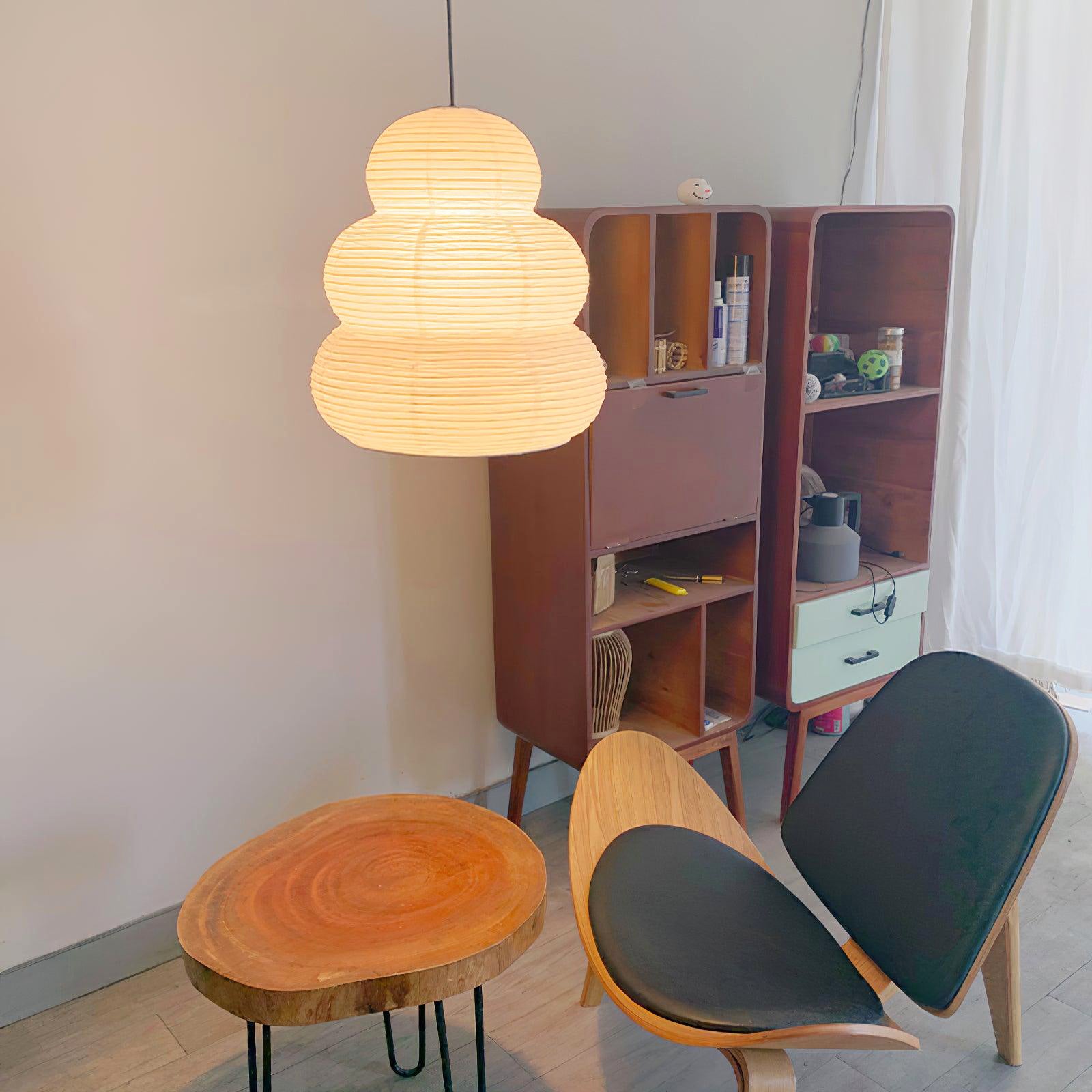 Solara Suspension Papier Washi Lanternes Empilées Japonaises pour Salon