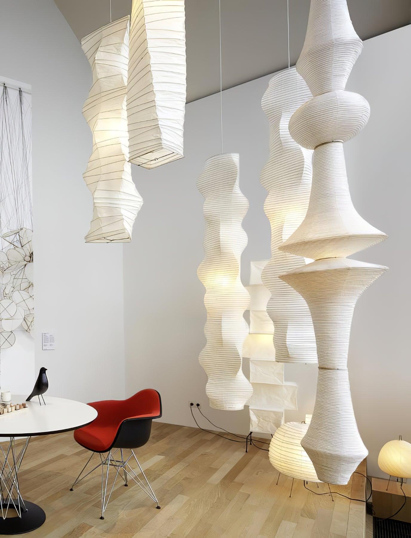 Lustra Suspension Luminaire Papier Washi E pour Salon