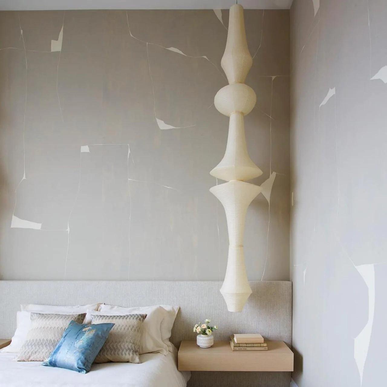 Lustra Suspension Luminaire Papier Washi E pour Salon