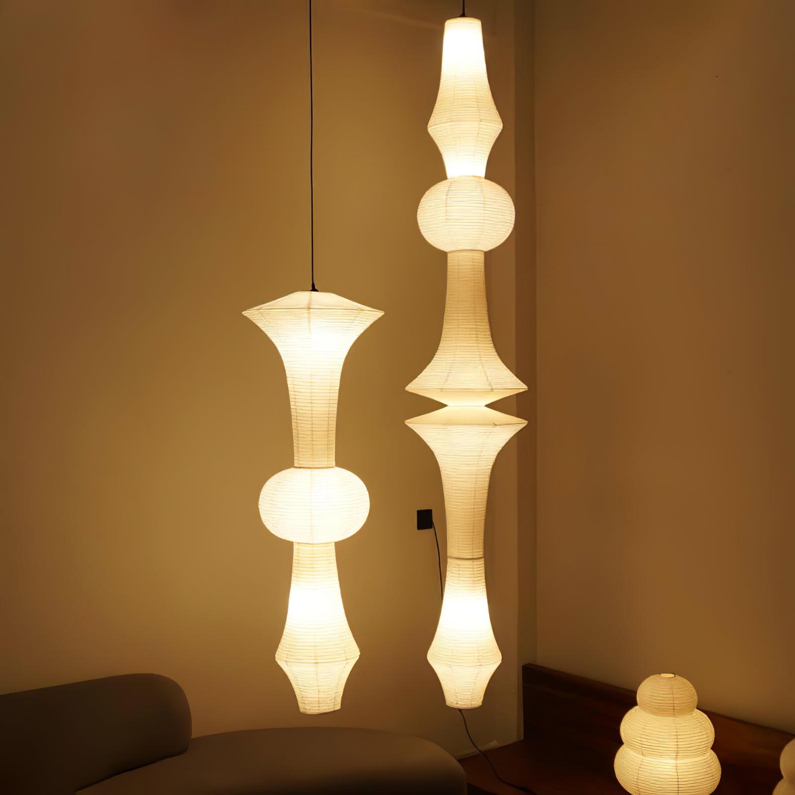 Lustra Suspension Luminaire Papier Washi E pour Salon