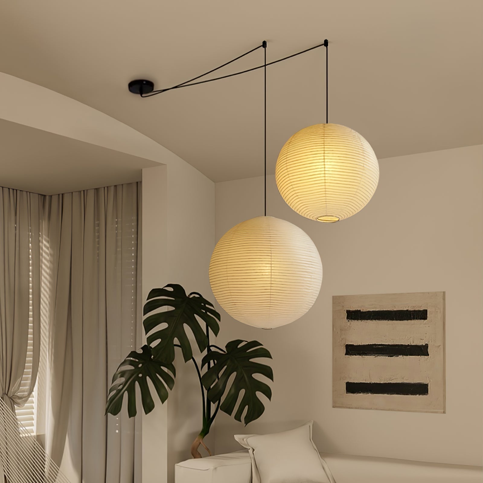 Lustra Suspension Lampe Lanternes en Papier