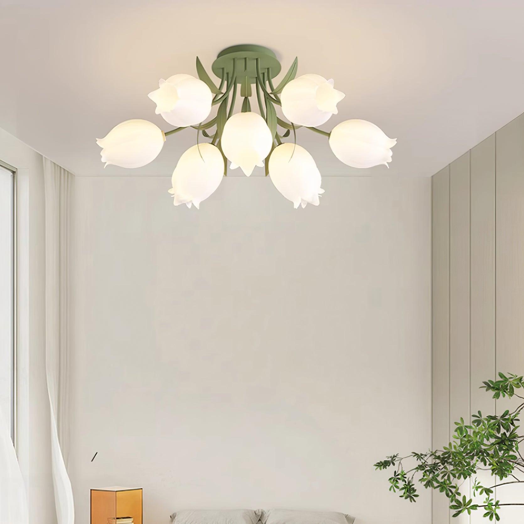 Lustra Plafonnier Fleur de Lys Blossom Base Verte
