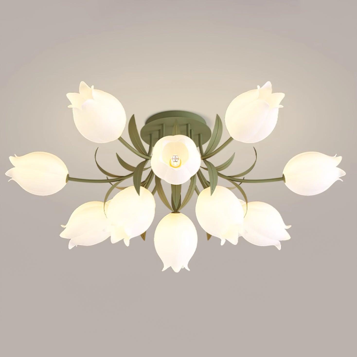 Lustra Plafonnier Fleur de Lys Blossom Base Verte