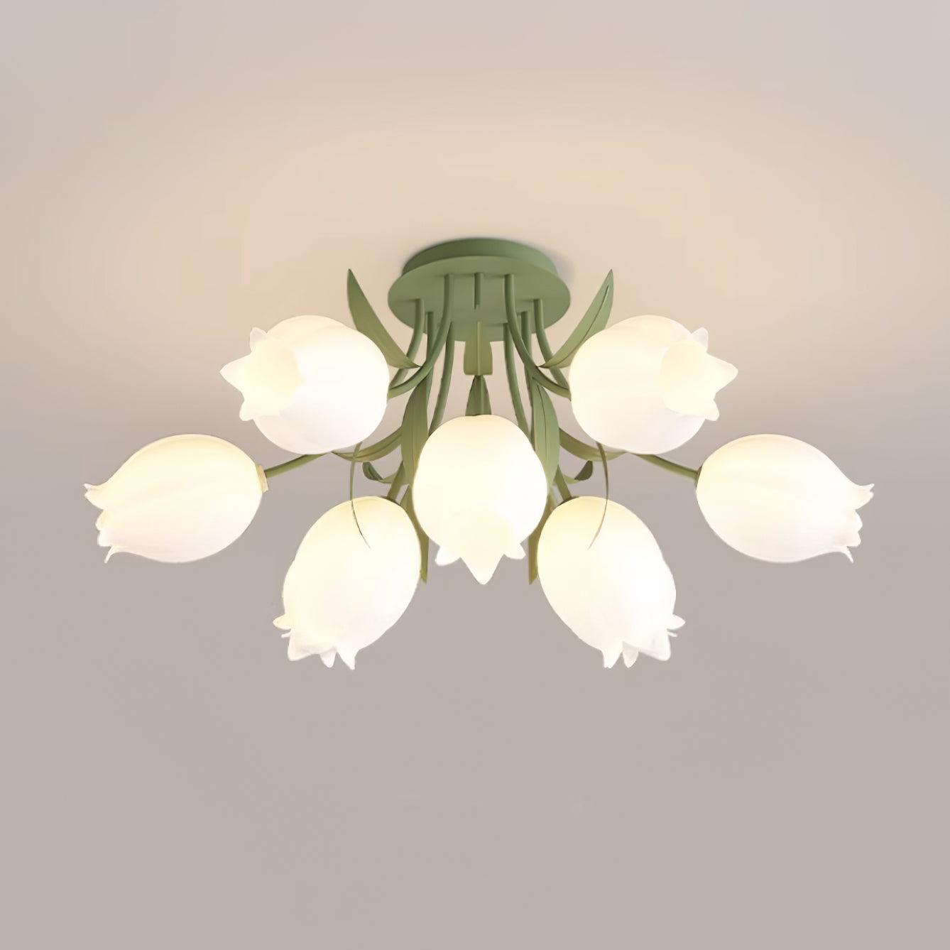 Lustra Plafonnier Fleur de Lys Blossom Base Verte