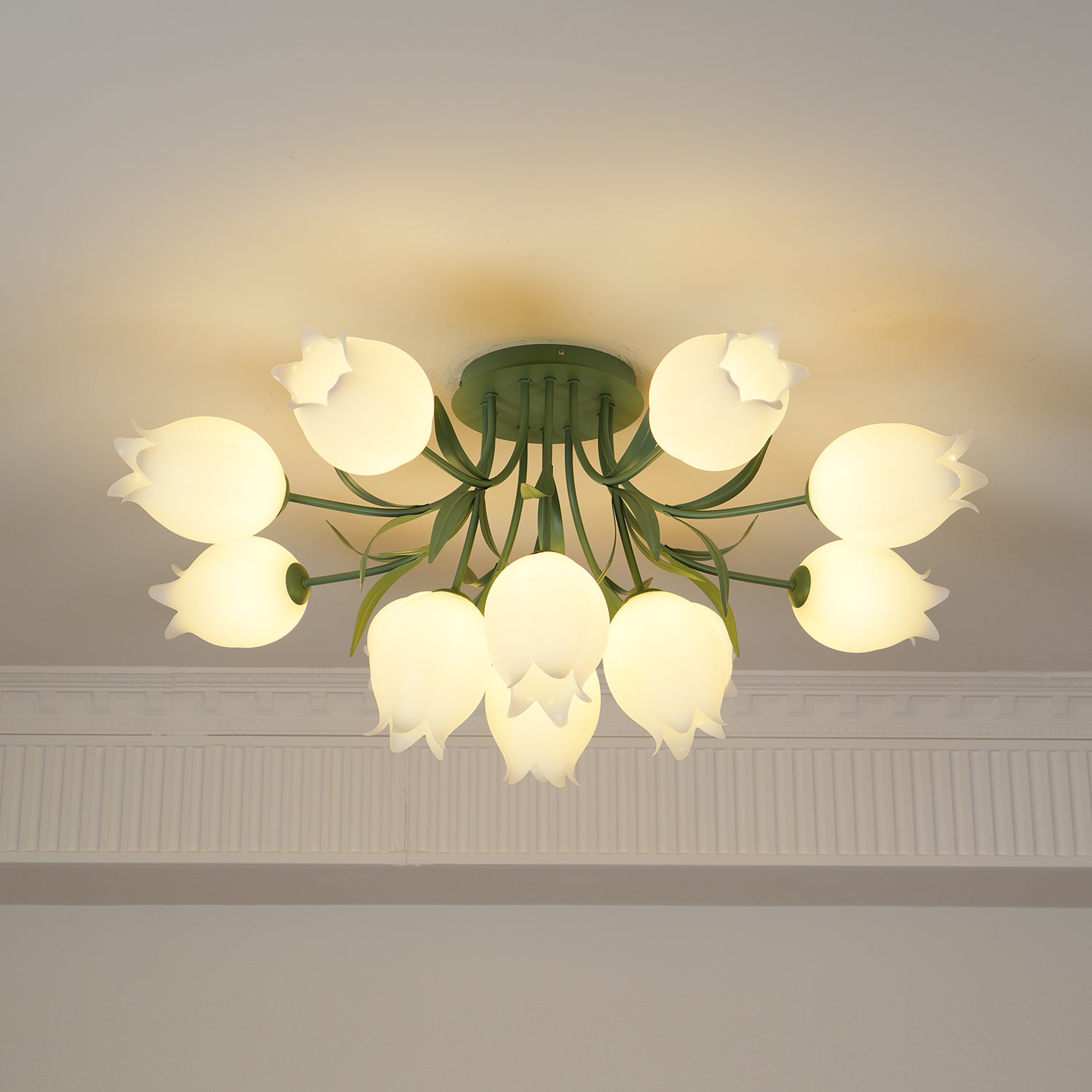 Lustra Plafonnier Fleur de Lys Blossom Base Verte