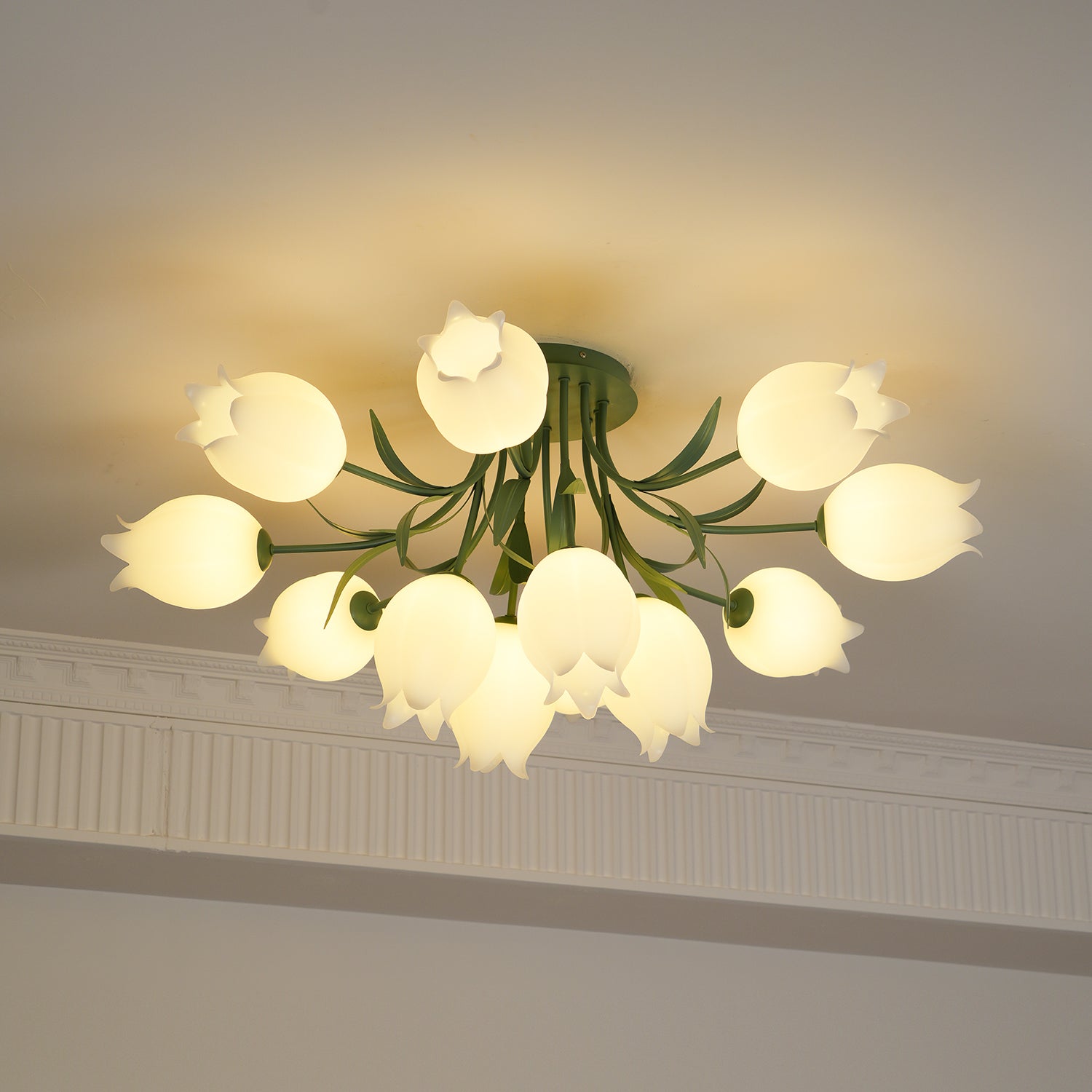 Lustra Plafonnier Fleur de Lys Blossom Base Verte