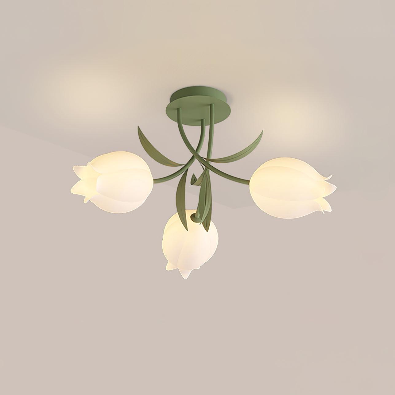 Lustra Plafonnier Fleur de Lys Blossom Base Verte