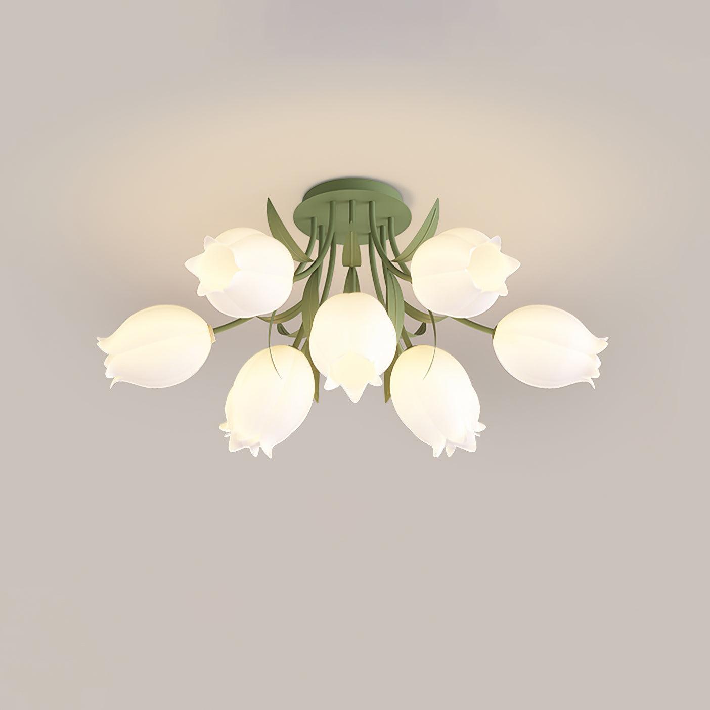 Lustra Plafonnier Fleur de Lys Blossom Base Verte