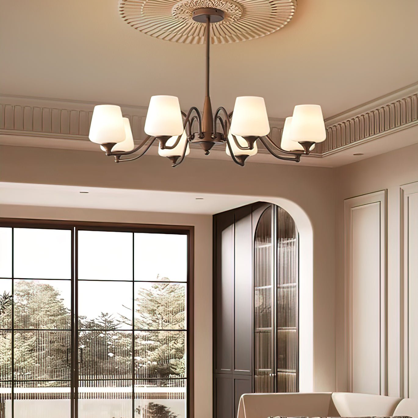 Aurora Lustre Frosted Glass Shades