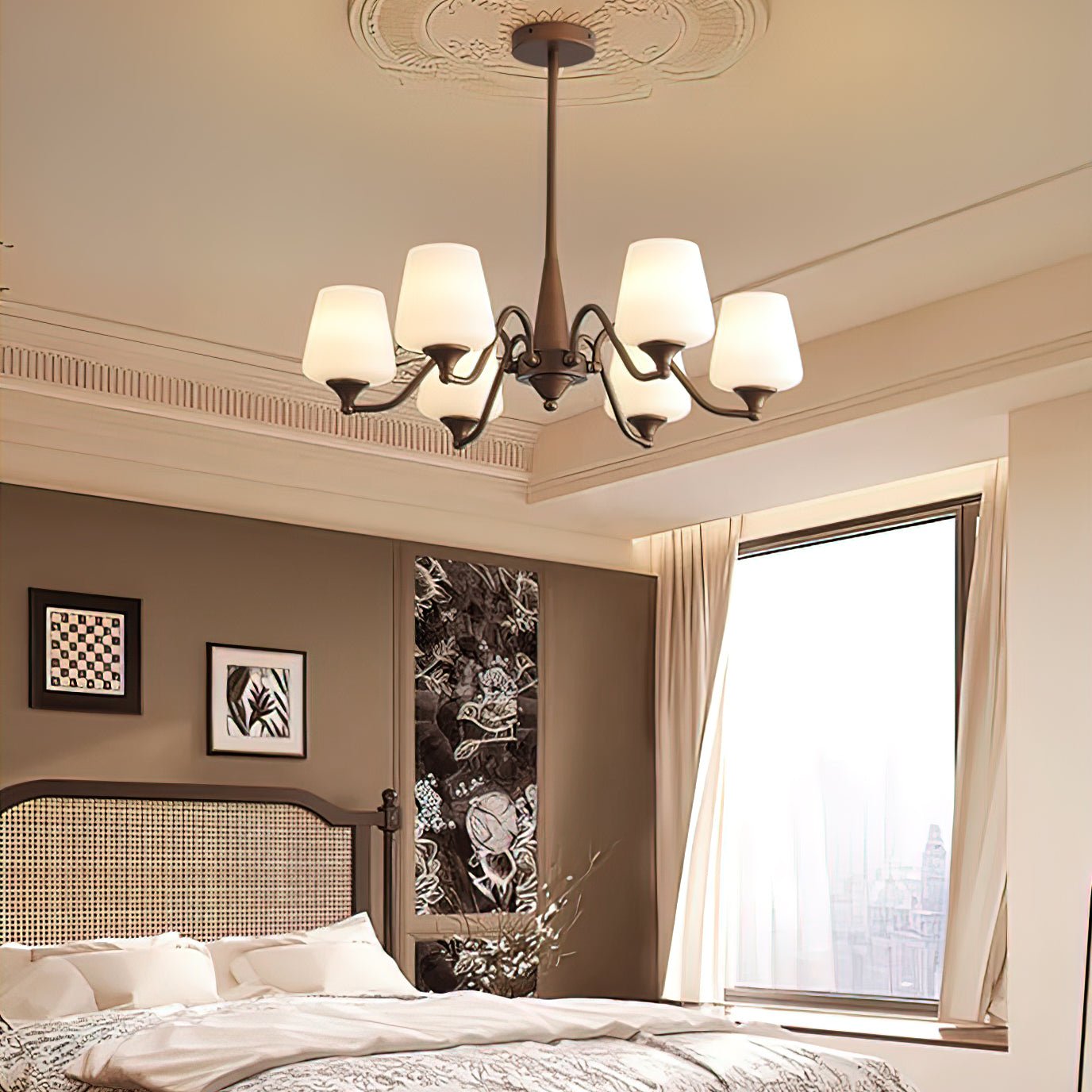 Aurora Lustre Frosted Glass Shades