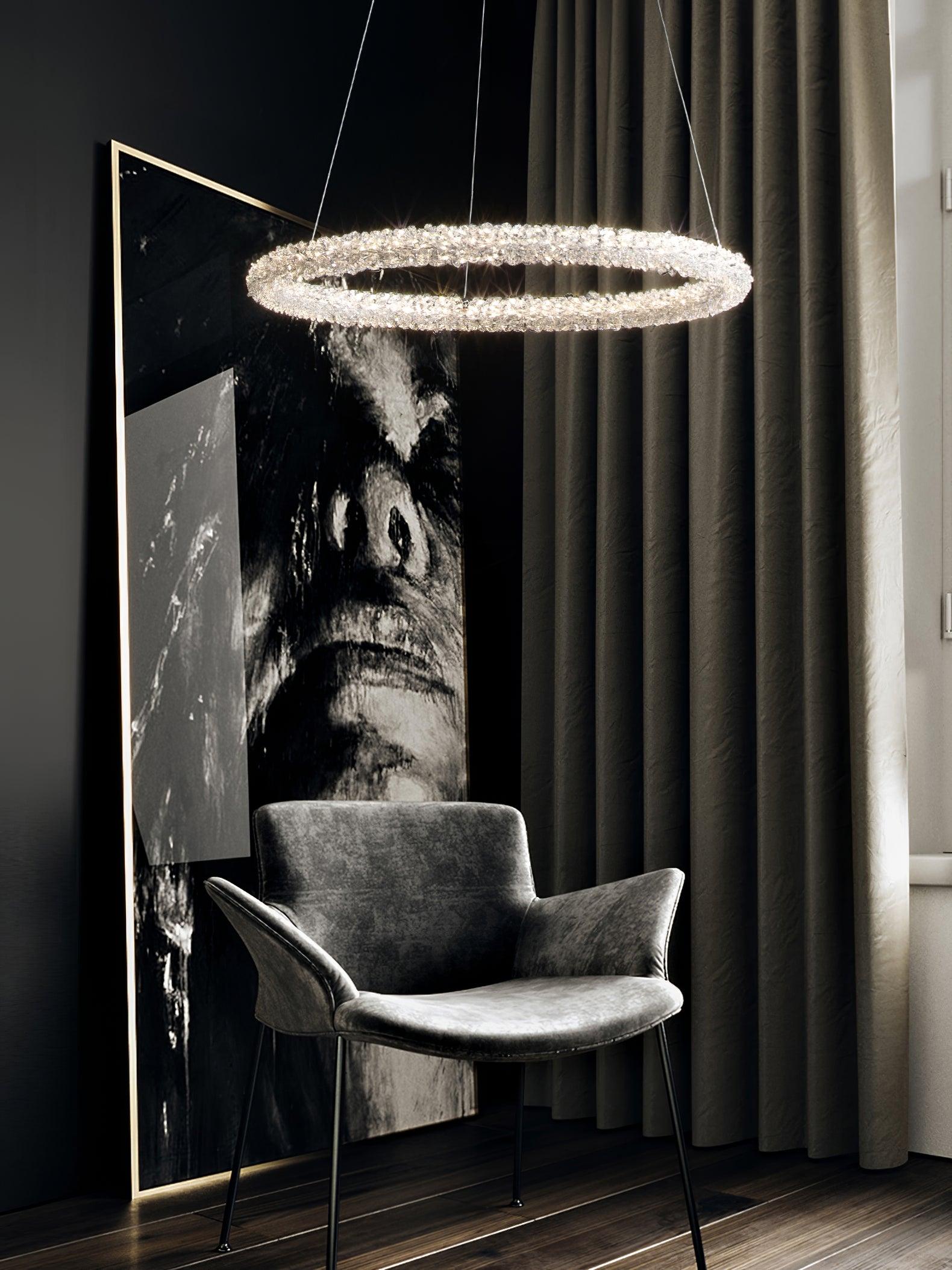 Lustra Lustre Anneau en Cristal LED