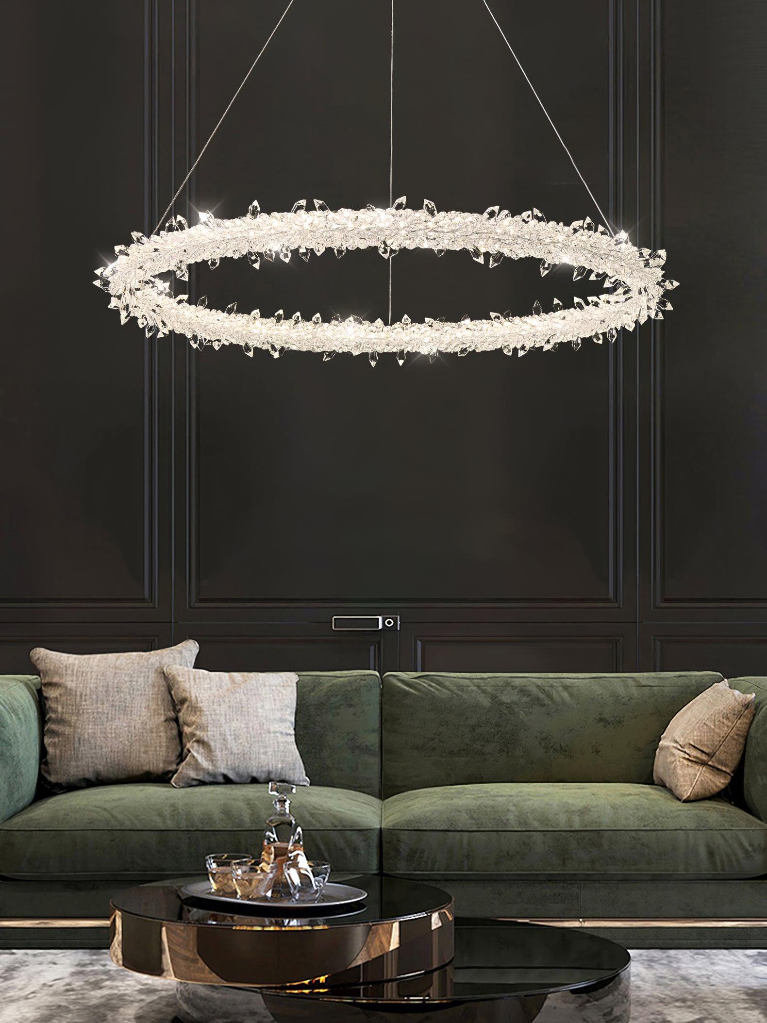 Lustra Lustre Anneau en Cristal LED
