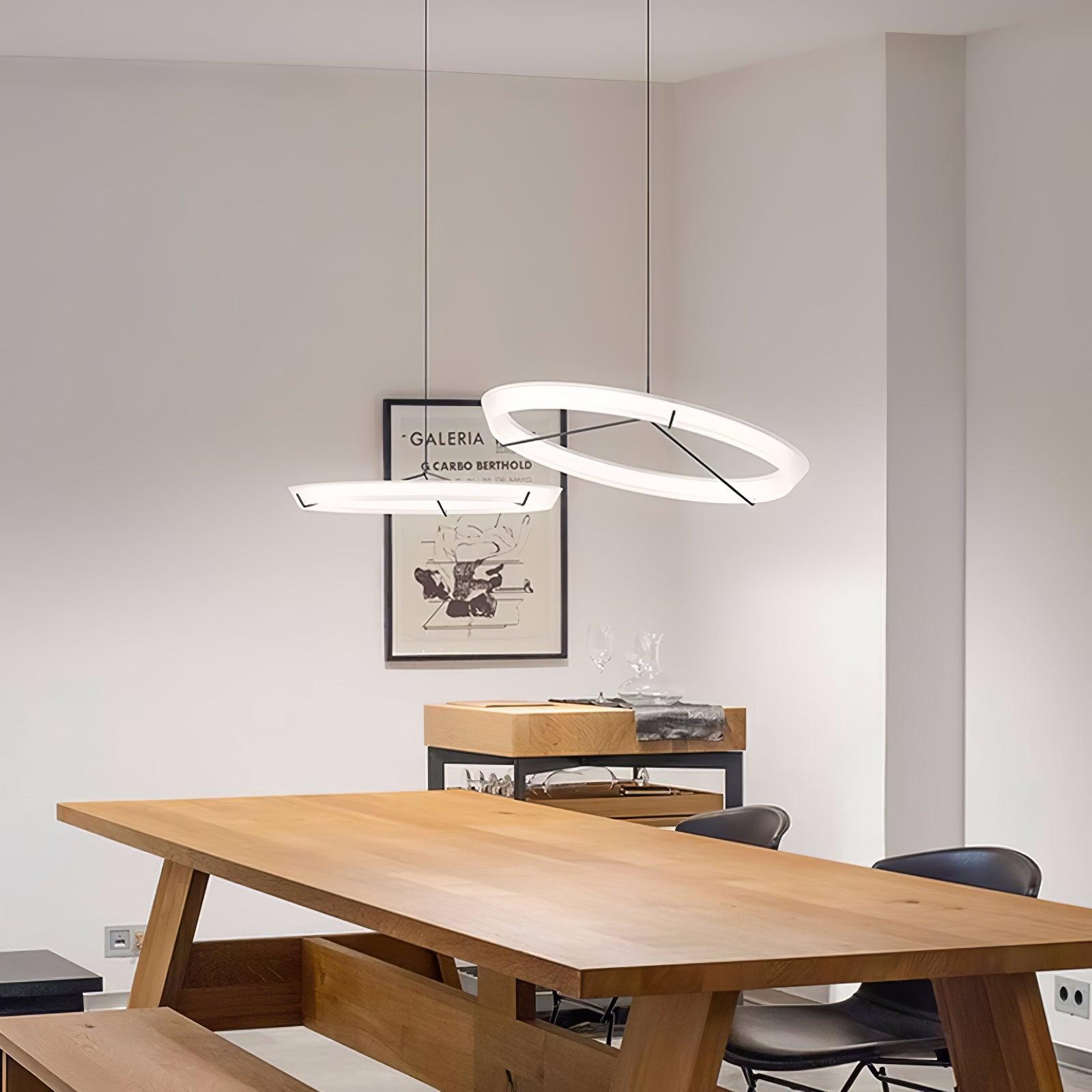 Lustra Lustre Moderne Acier Inoxydable Anneau