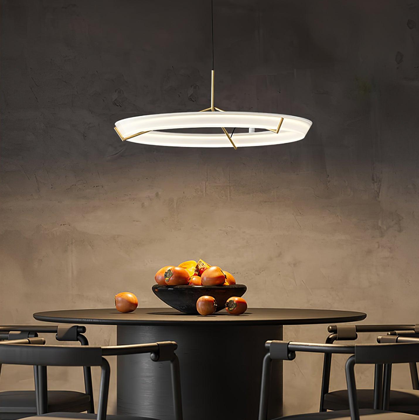 Lustra Lustre Moderne Acier Inoxydable Anneau
