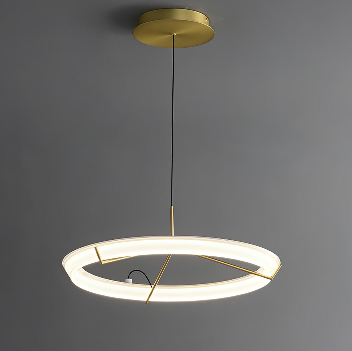 Lustra Lustre Moderne Acier Inoxydable Anneau