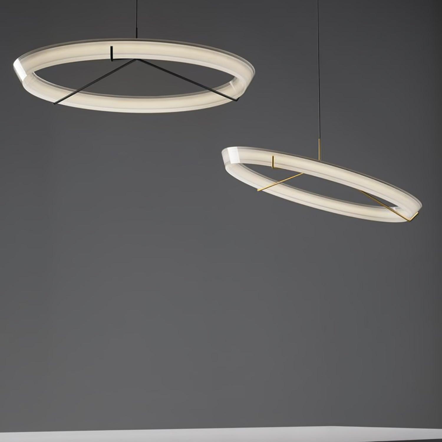 Lustra Lustre Moderne Acier Inoxydable Anneau