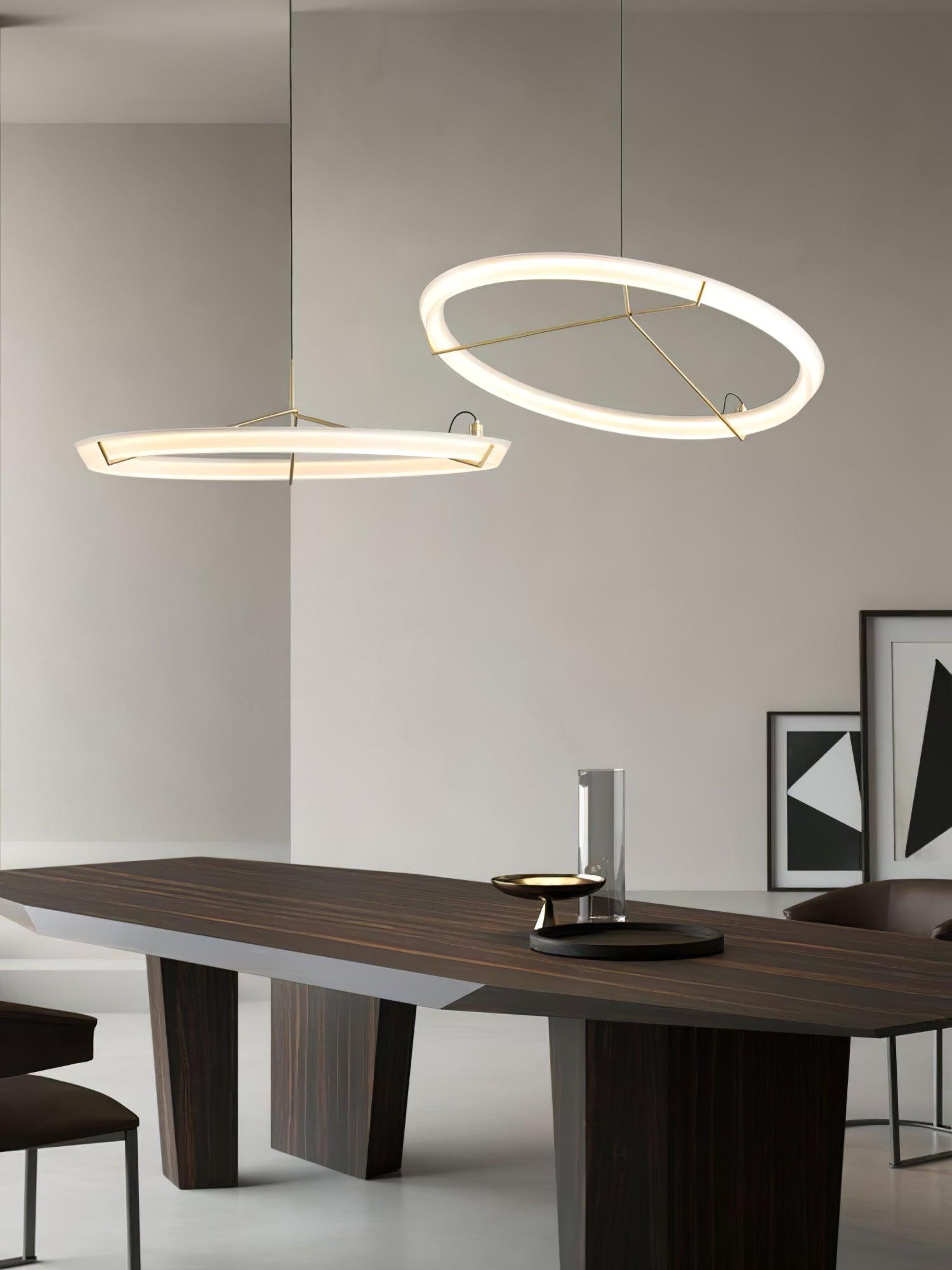 Lustra Lustre Moderne Acier Inoxydable Anneau