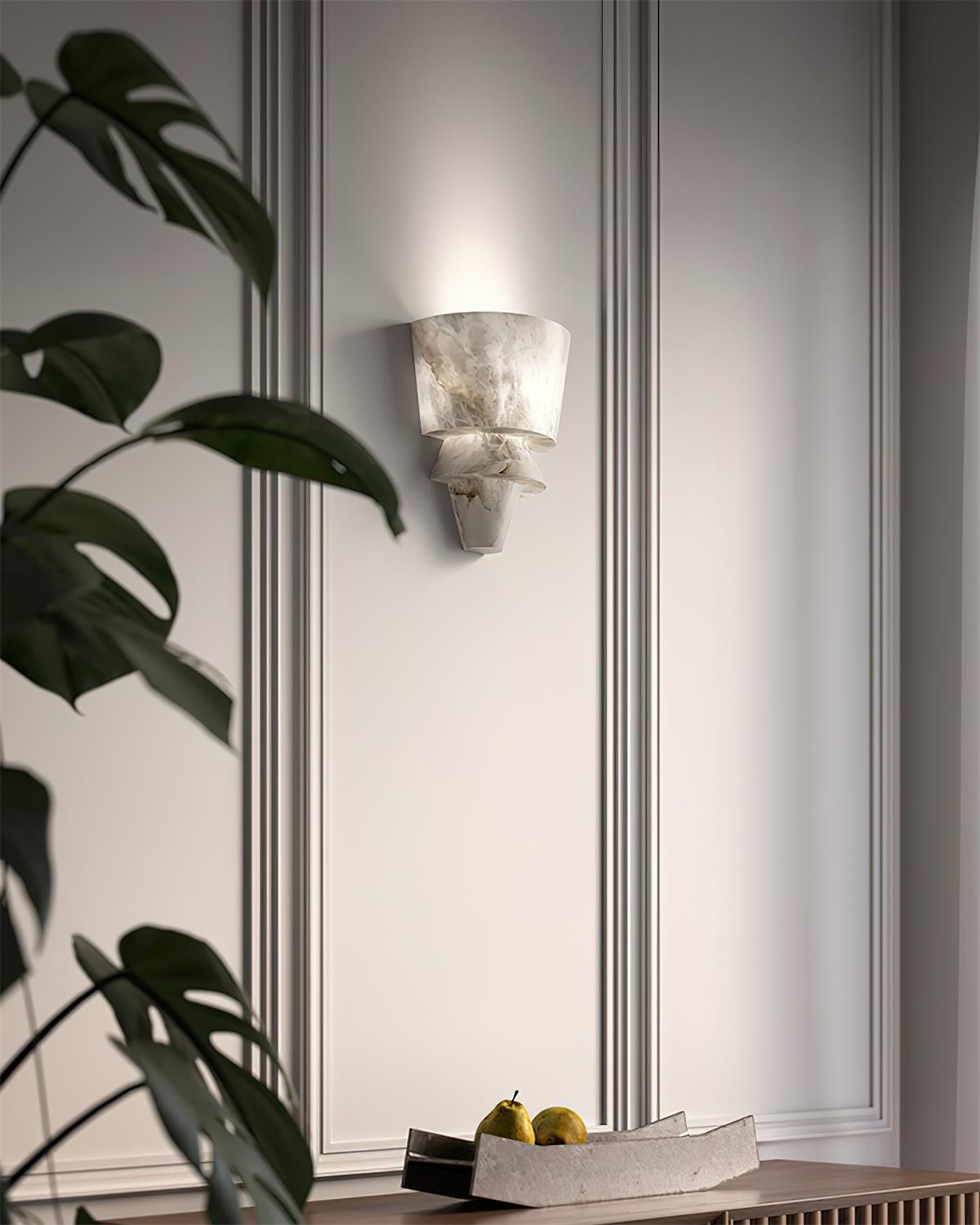 Elyon Applique Murale Élégante en Albâtre Blanc