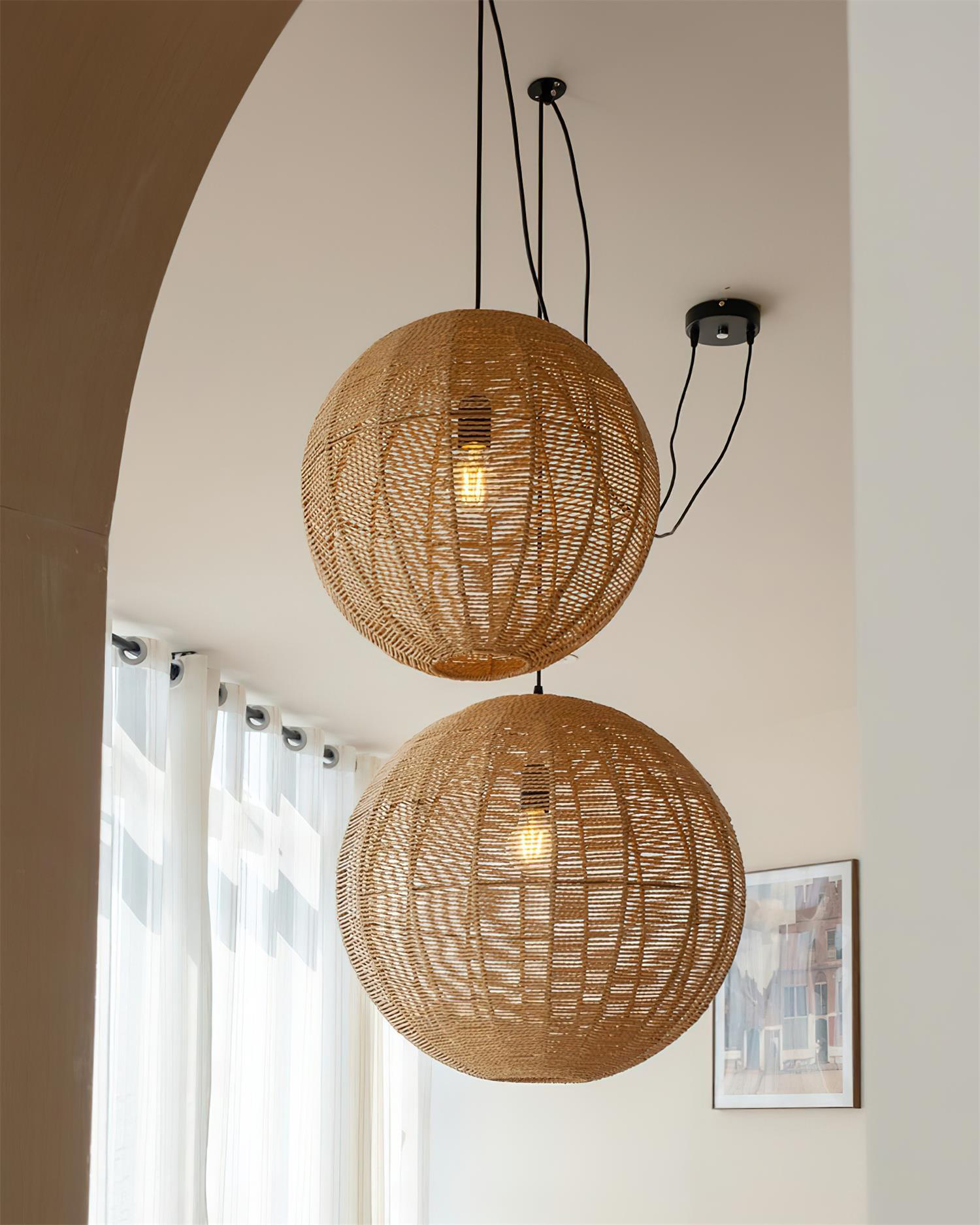 Sola Suspension Minimaliste Rattan