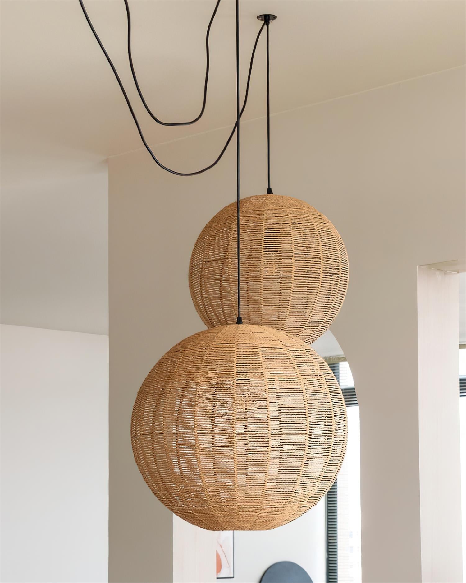 Sola Suspension Minimaliste Rattan