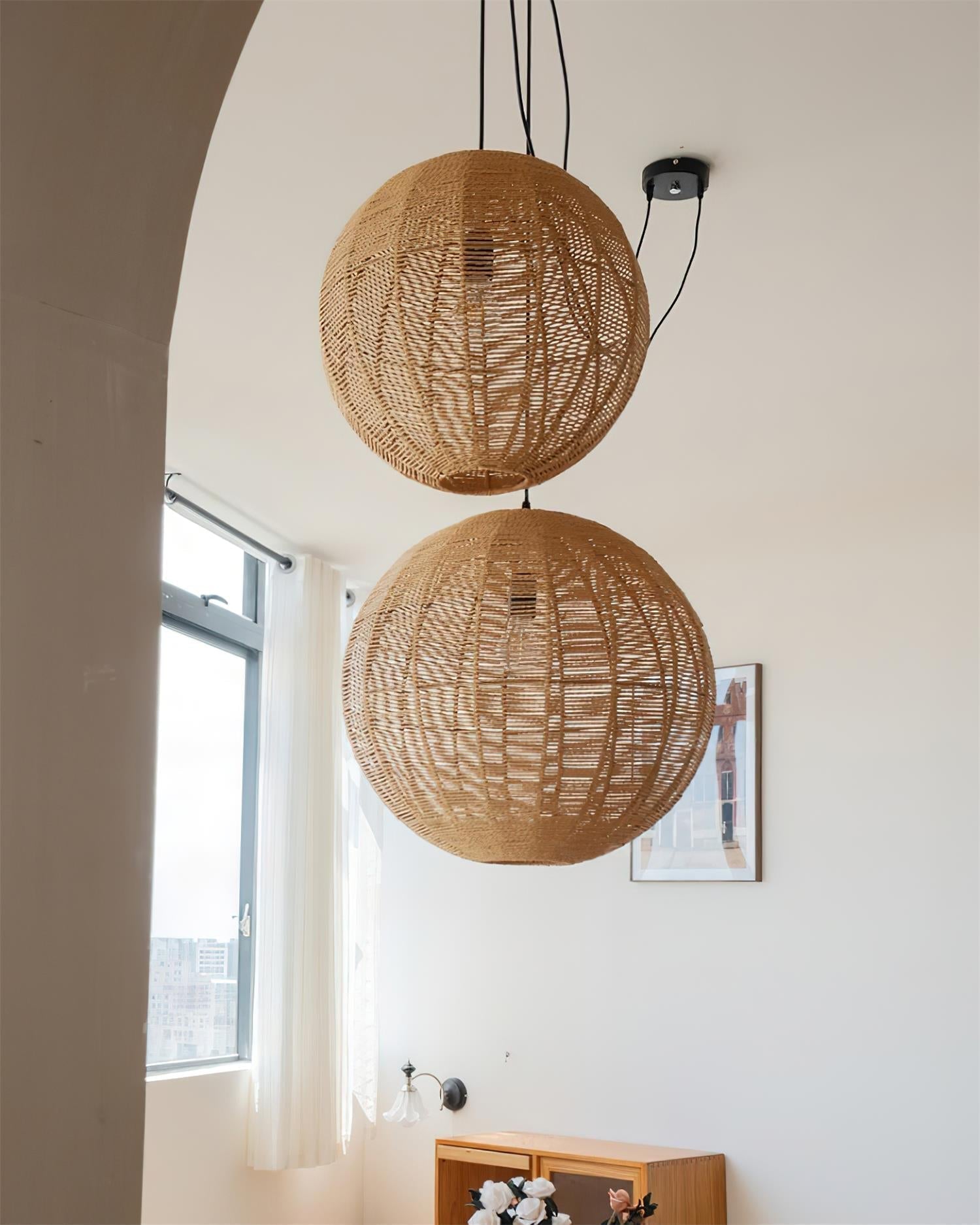 Sola Suspension Minimaliste Rattan