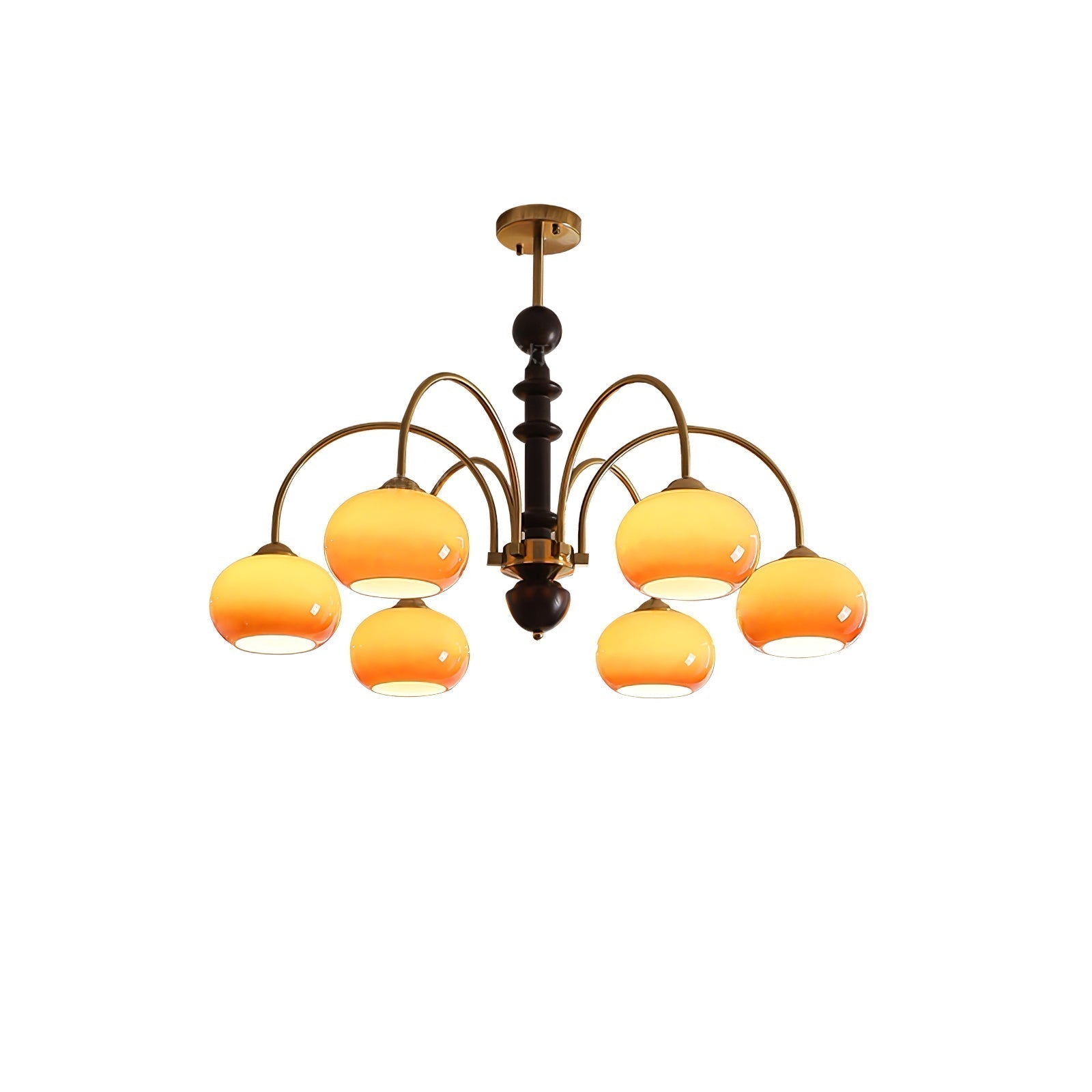 Lustra Lustre Laiton Verre en Forme de Kaki