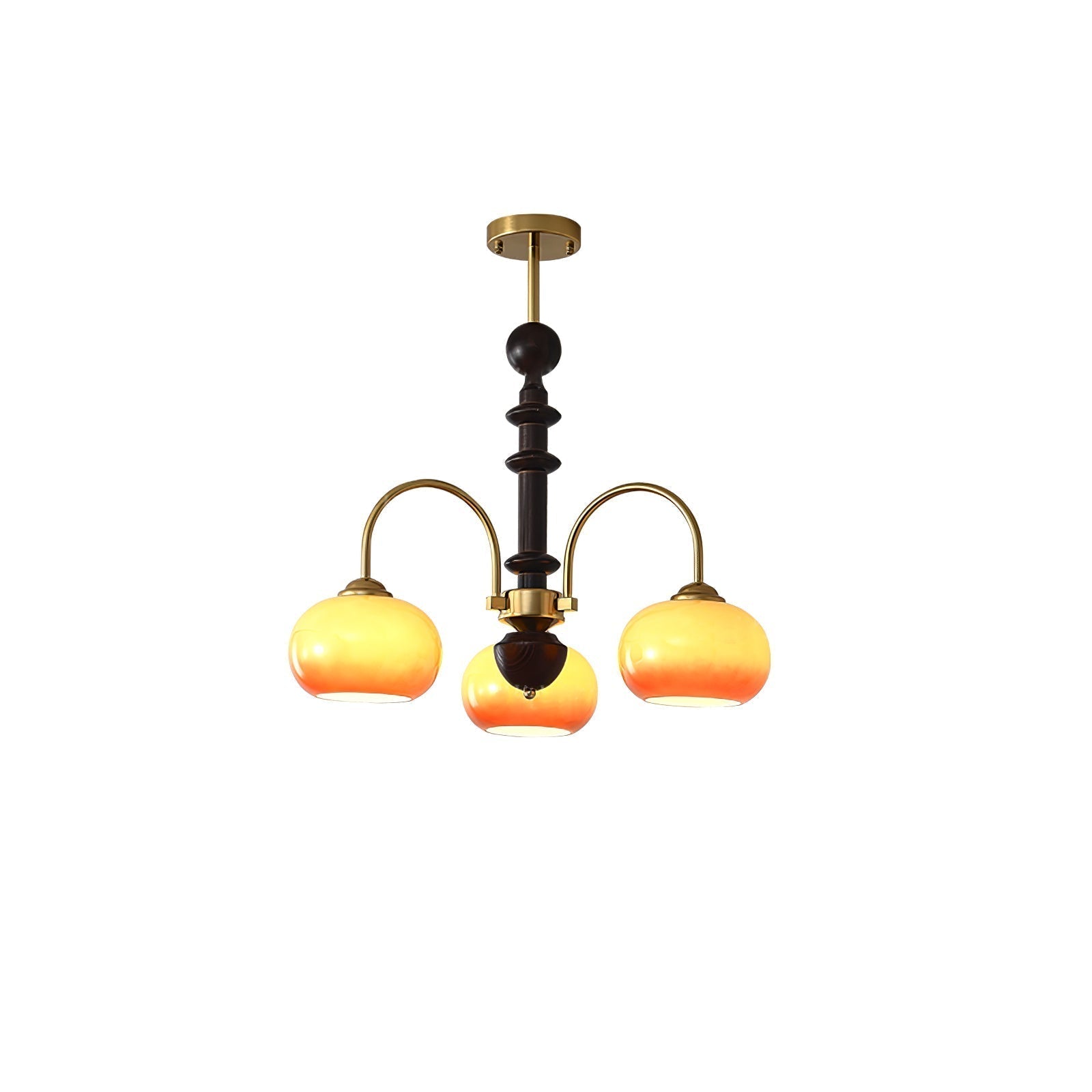 Lustra Lustre Laiton Verre en Forme de Kaki