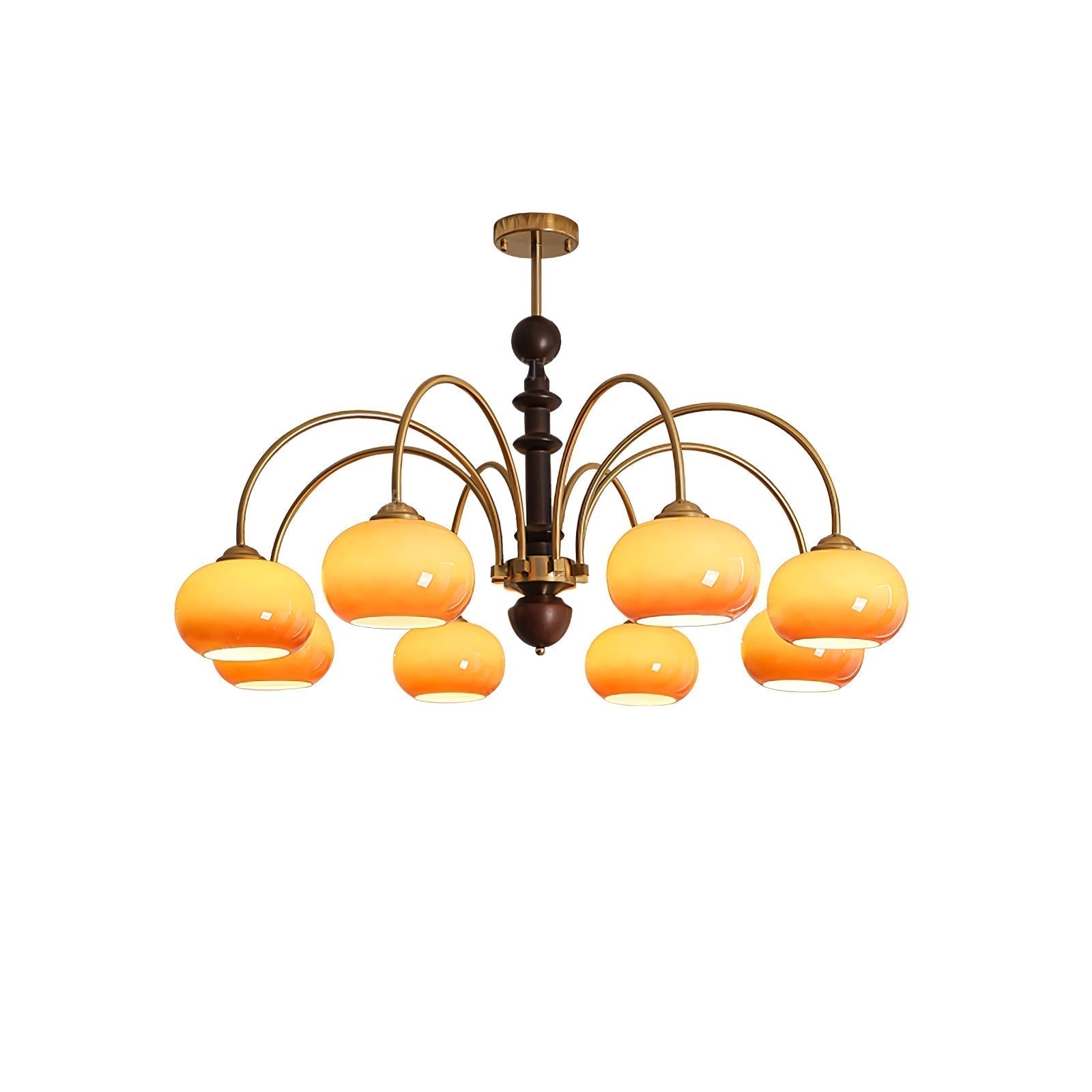 Lustra Lustre Laiton Verre en Forme de Kaki