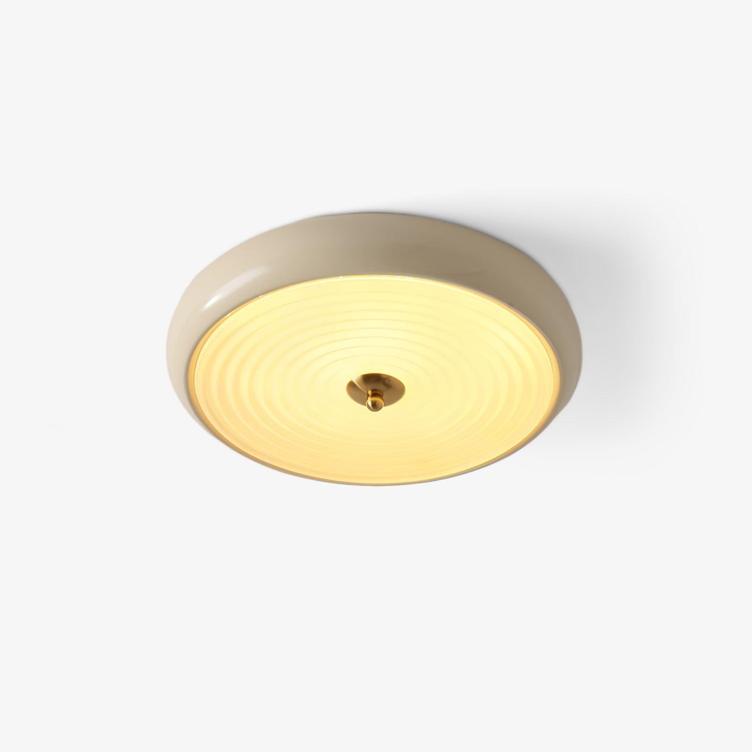 Utheara Plafonnier moderne minimaliste en verre crème ondulé