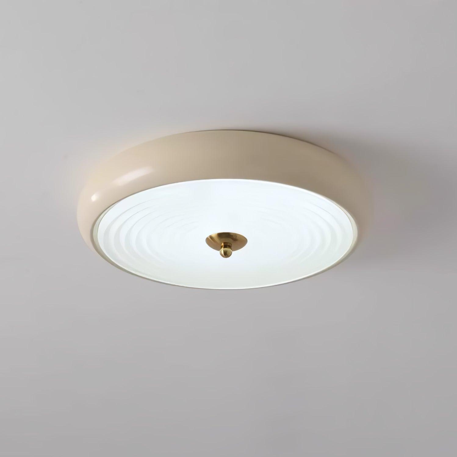 Utheara Plafonnier moderne minimaliste en verre crème ondulé