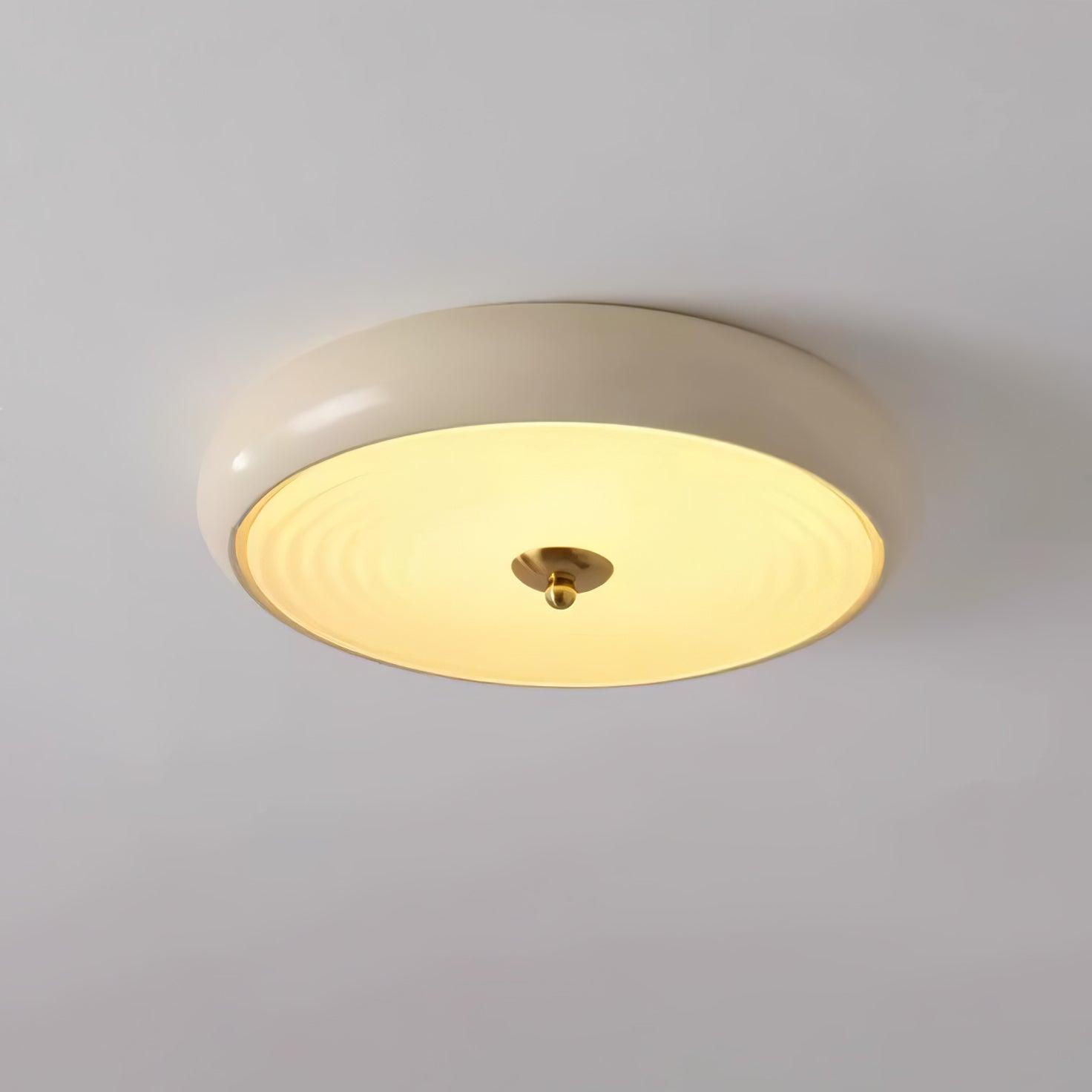 Utheara Plafonnier moderne minimaliste en verre crème ondulé