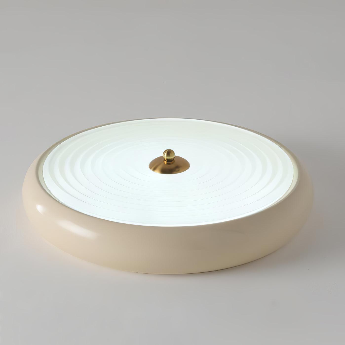 Utheara Plafonnier moderne minimaliste en verre crème ondulé