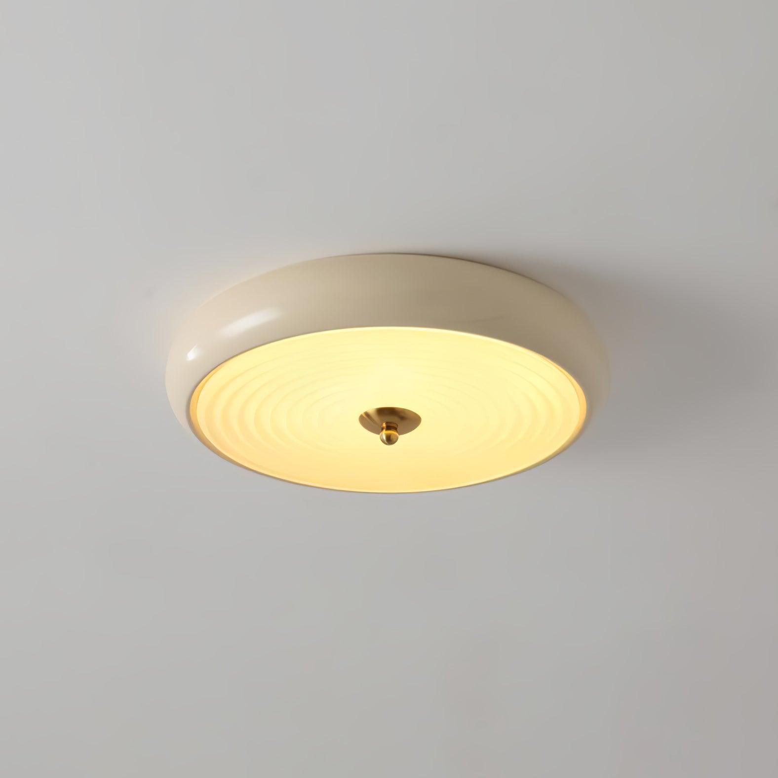 Utheara Plafonnier moderne minimaliste en verre crème ondulé