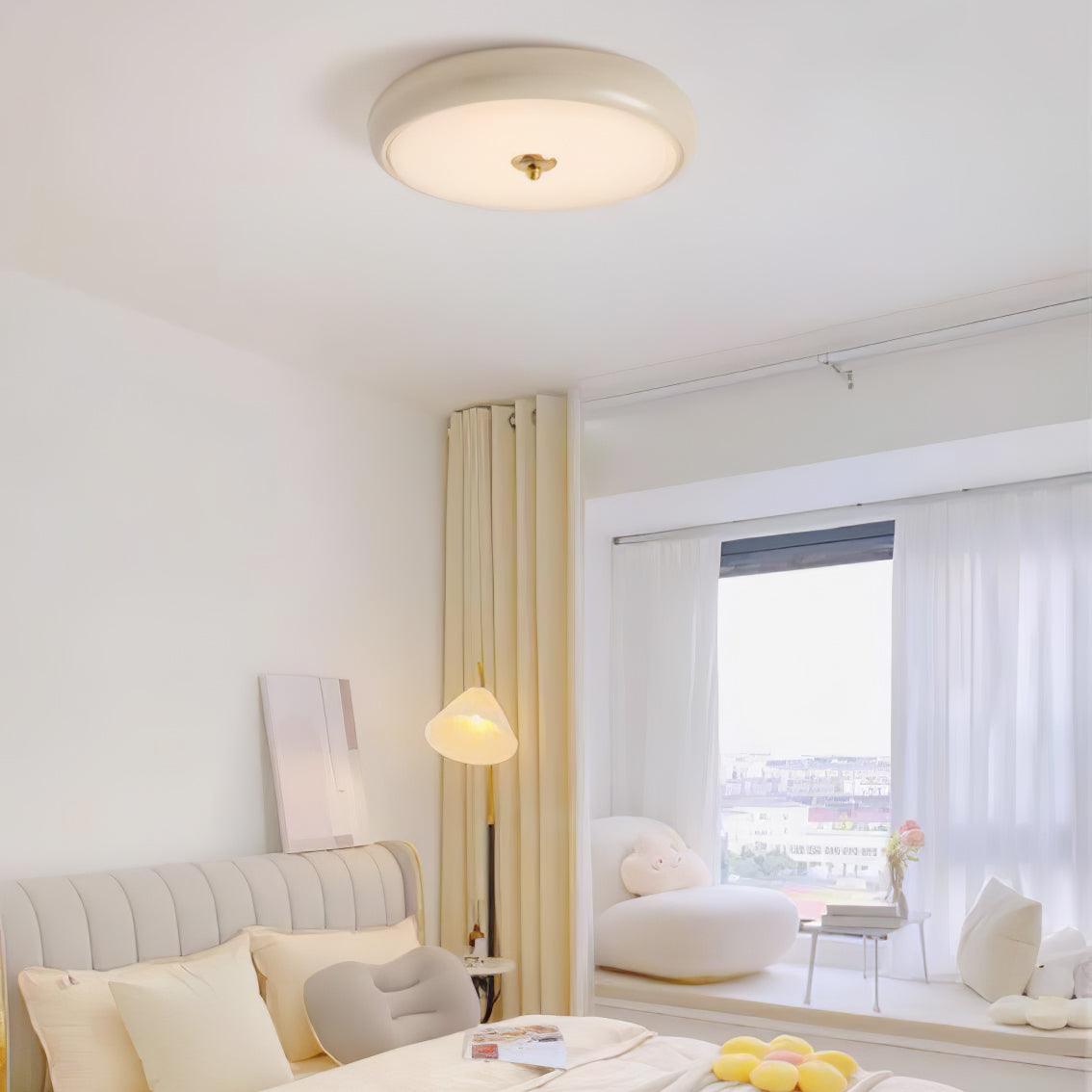 Utheara Plafonnier moderne minimaliste en verre crème ondulé