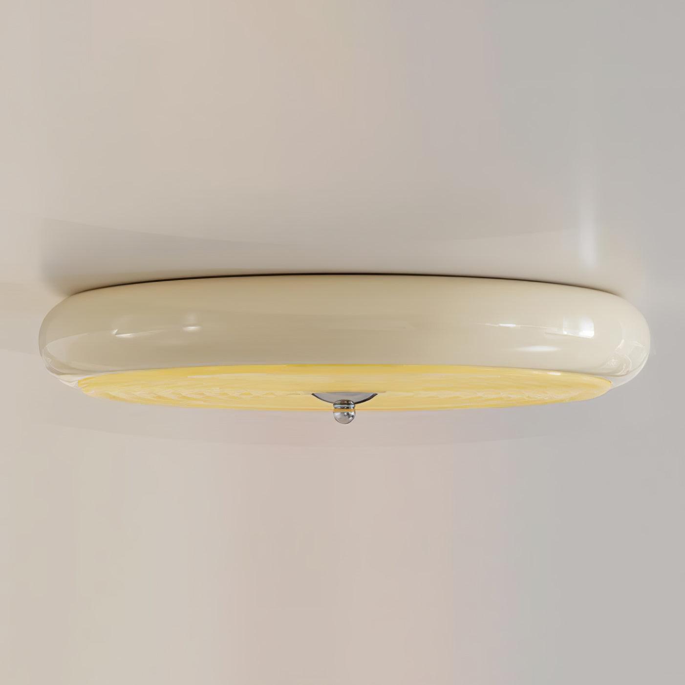 Utheara Plafonnier moderne minimaliste en verre crème ondulé