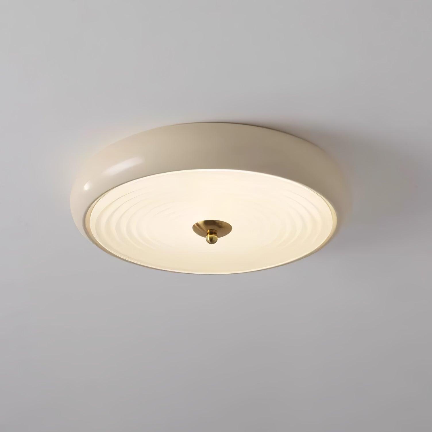 Utheara Plafonnier moderne minimaliste en verre crème ondulé