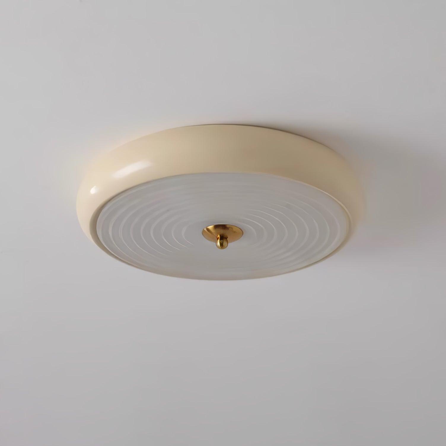 Utheara Plafonnier moderne minimaliste en verre crème ondulé