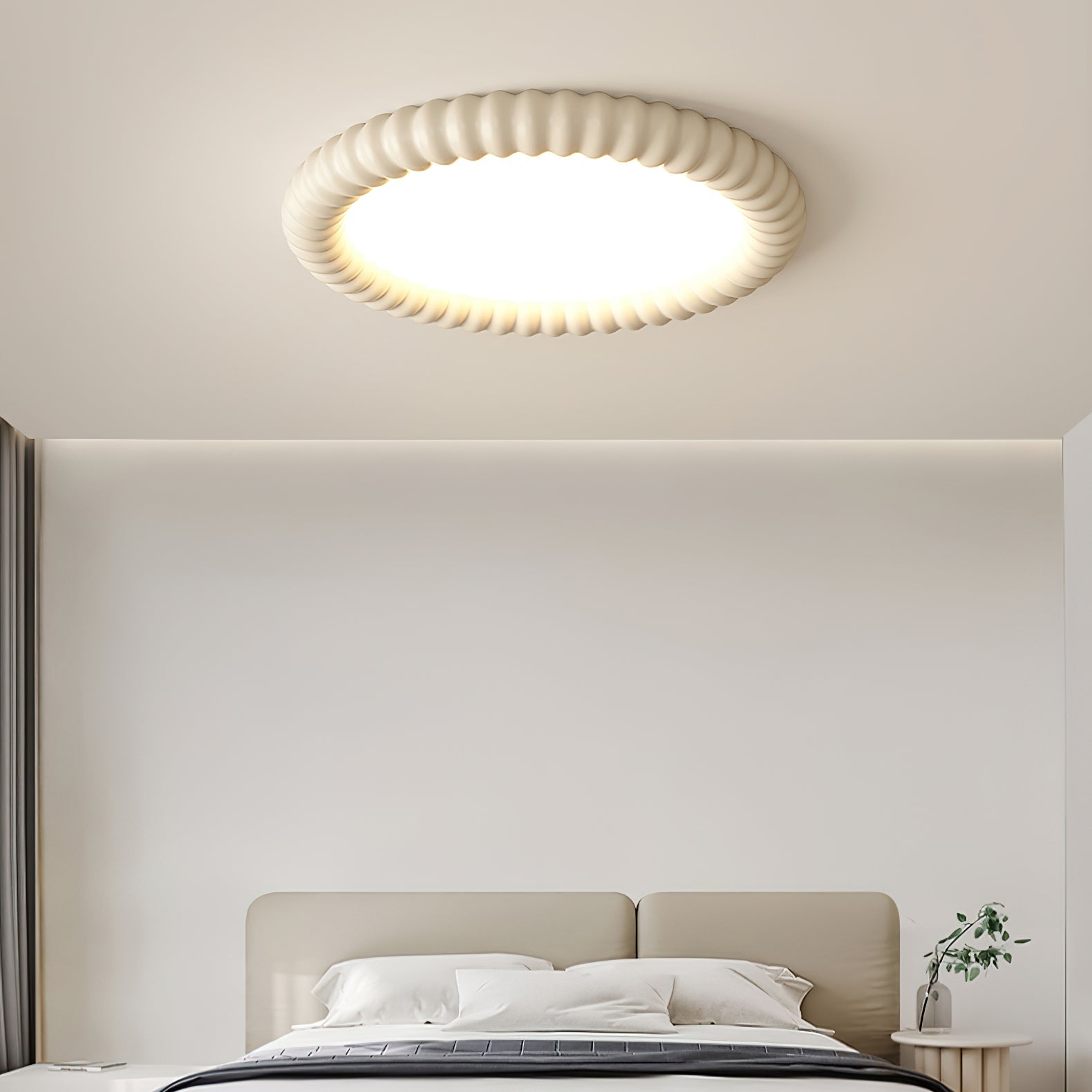 Ulire Lampe de Plafond en Résine Ondulée Art Nordique