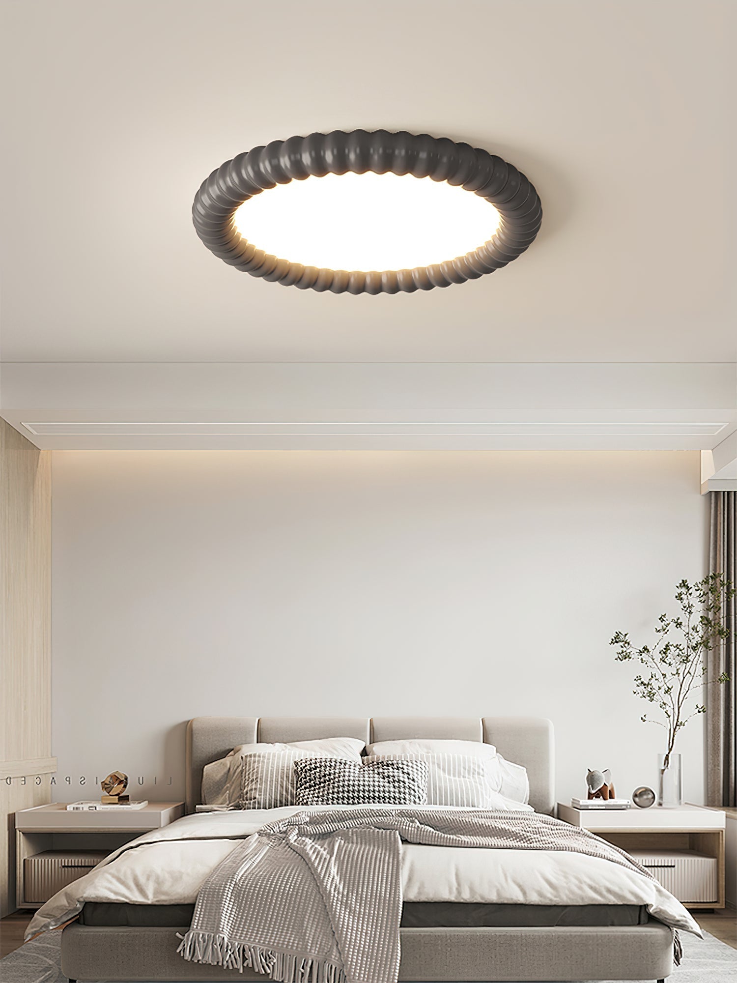 Ulire Lampe de Plafond en Résine Ondulée Art Nordique