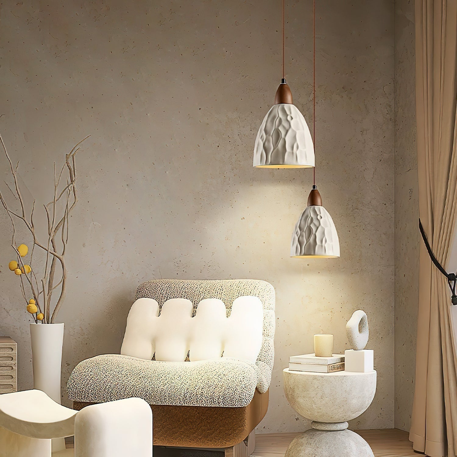 Osilora Suspension en Bois Ondulé Art Nordique Premium