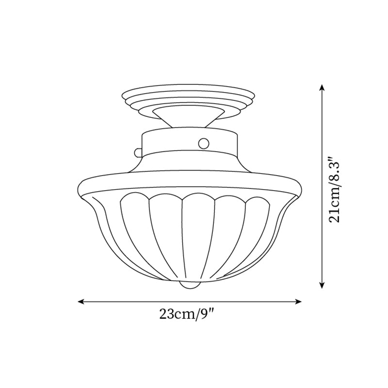 Evola Lampe Plafond en Verre Opale Vintage