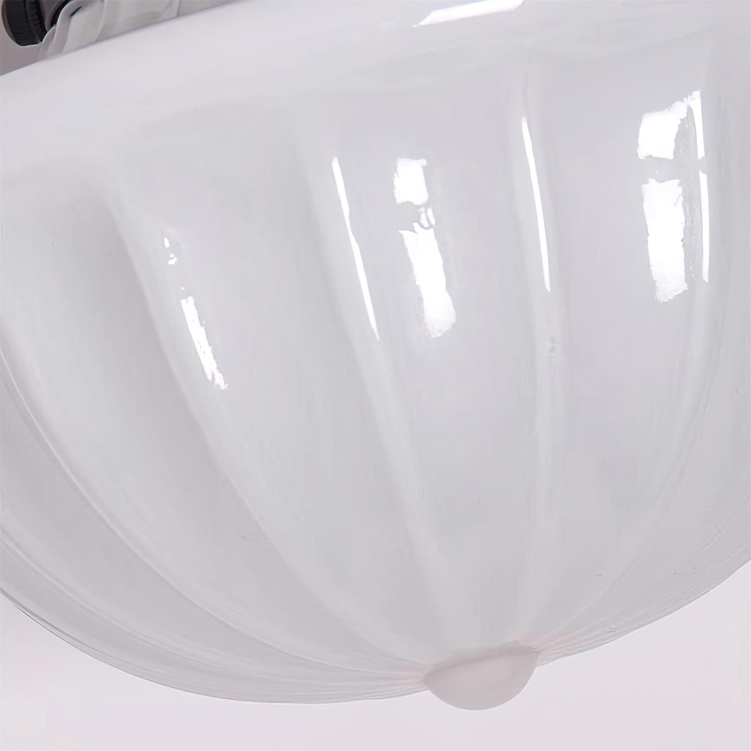 Evola Lampe Plafond en Verre Opale Vintage
