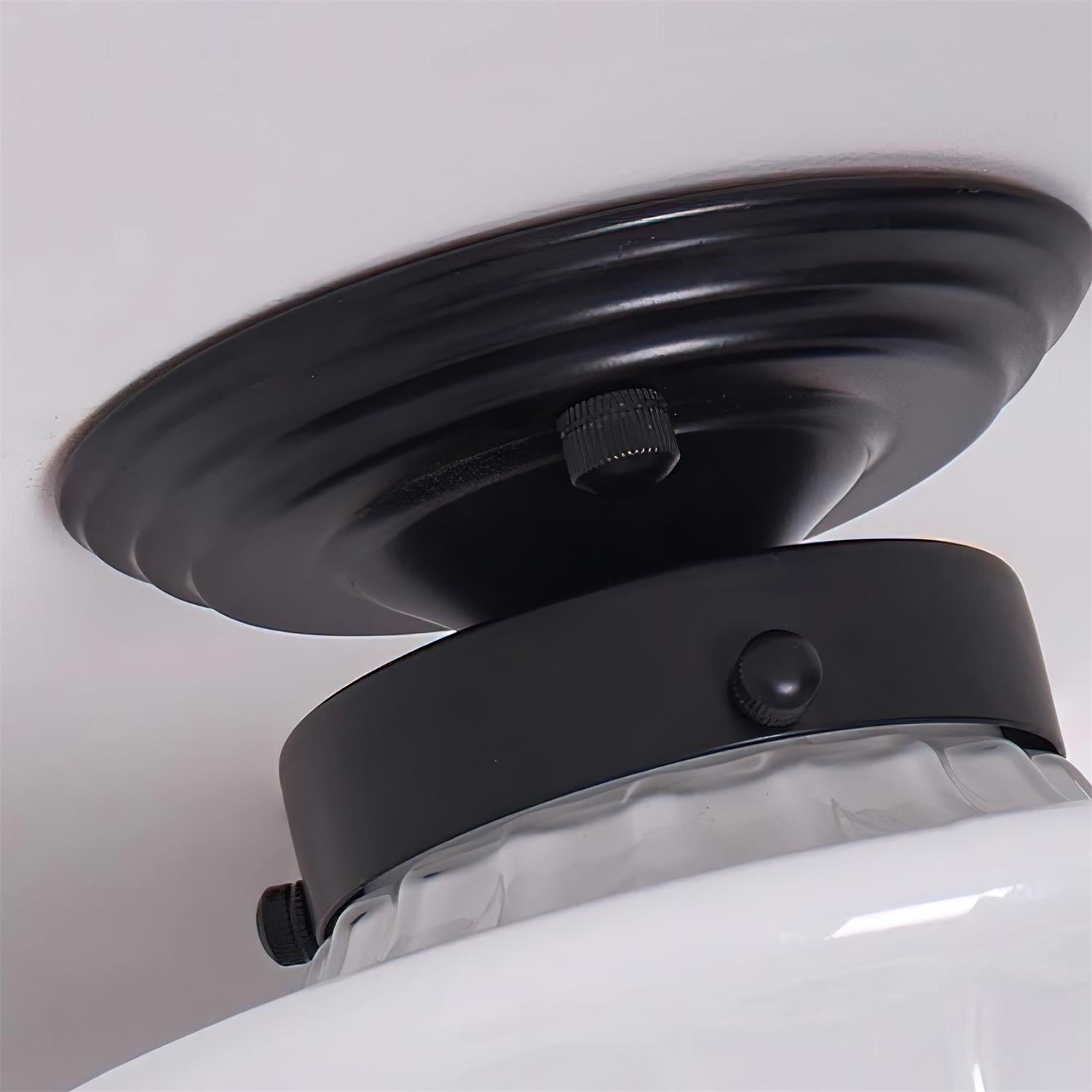 Evola Lampe Plafond en Verre Opale Vintage