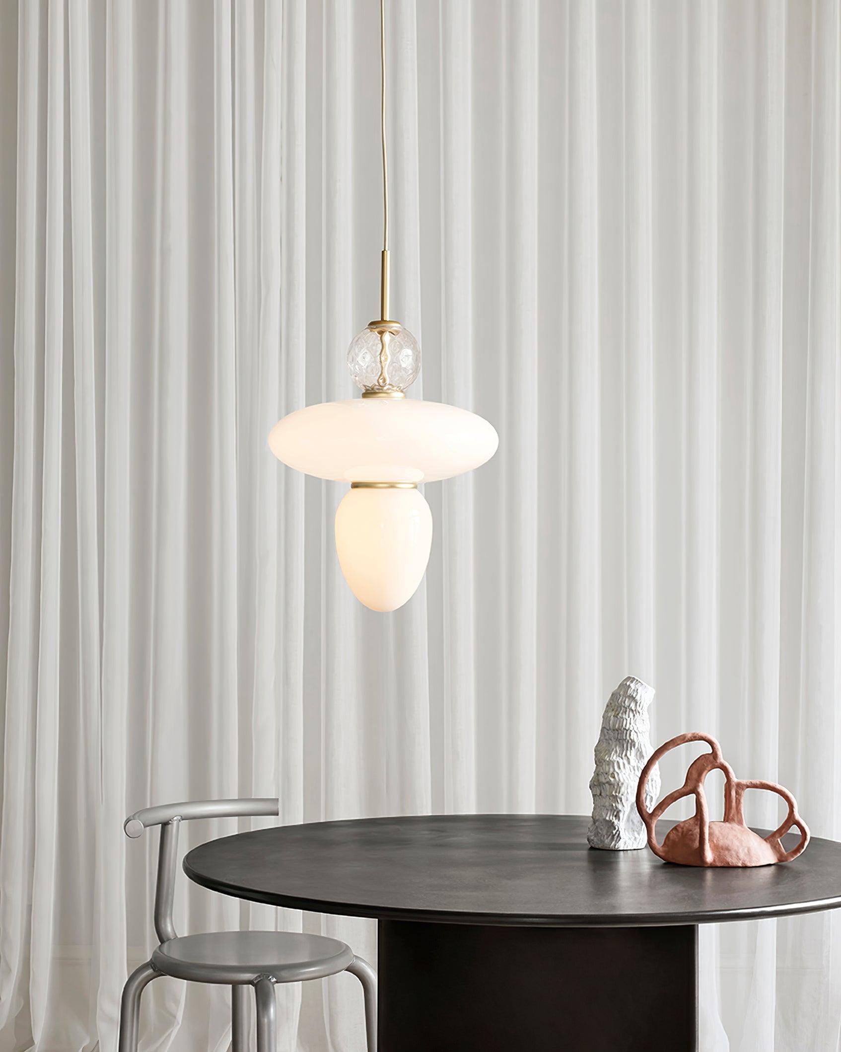 Orbelin Lampe Suspension en Verre et Laiton
